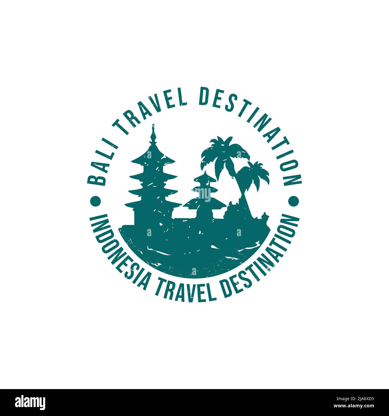 Cartello con logo Bali. Viaggio timbro gomma con il nome e la mappa dell'isola, illustrazione vettoriale. Può essere utilizzato come insegna, logotipo, etichetta, adesivo o badge. Illustrazione Vettoriale