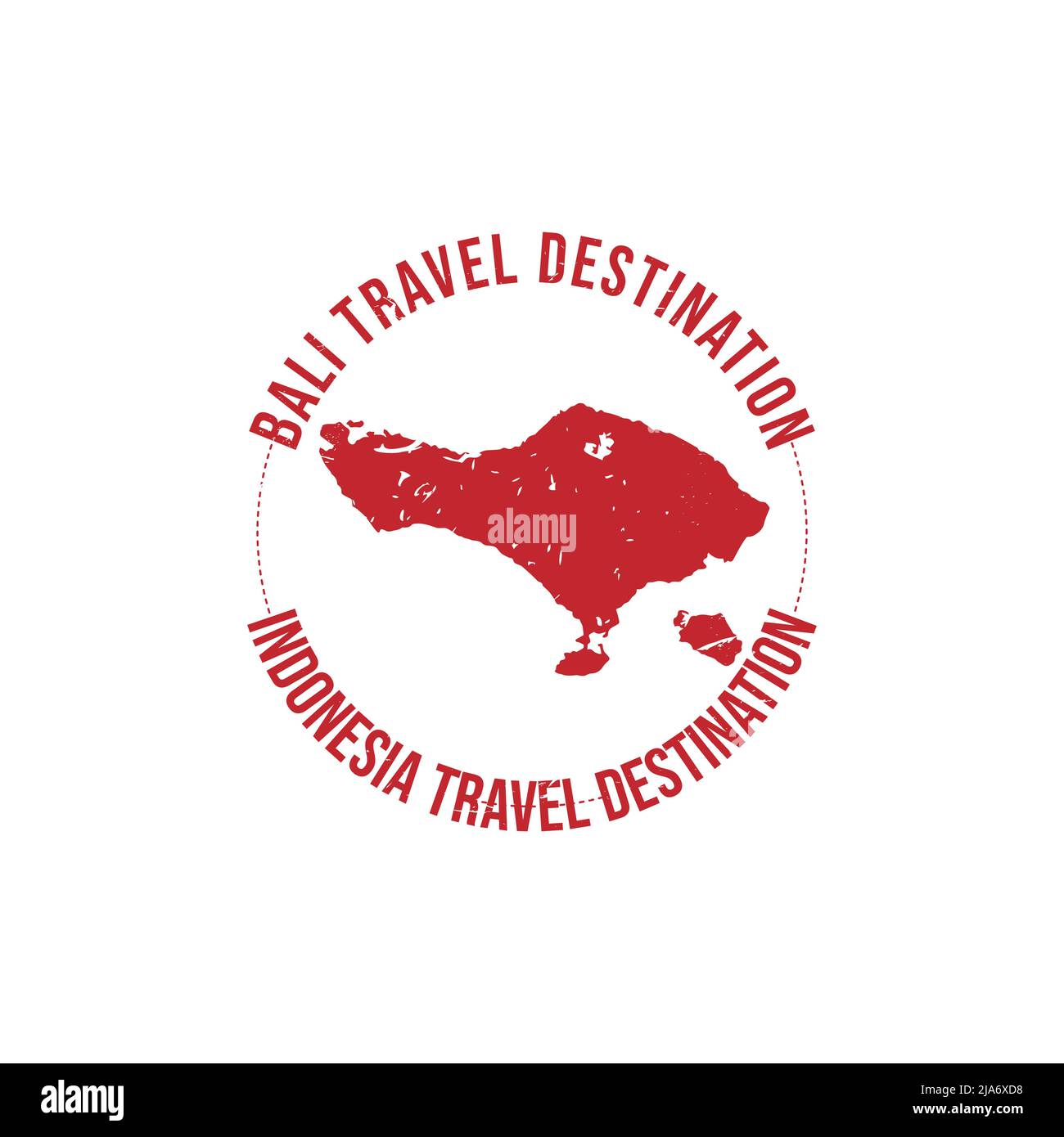 Cartello con logo Bali. Viaggio timbro gomma con il nome e la mappa dell'isola, illustrazione vettoriale. Può essere utilizzato come insegna, logotipo, etichetta, adesivo o badge. Illustrazione Vettoriale
