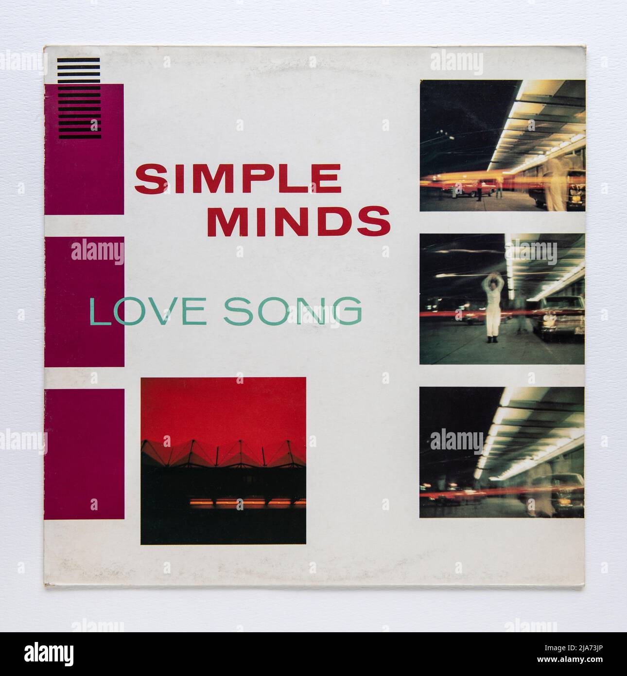 Copertina della versione singola da 12 pollici di Love Song by Simple Minds, pubblicata nel 1981 Foto Stock
