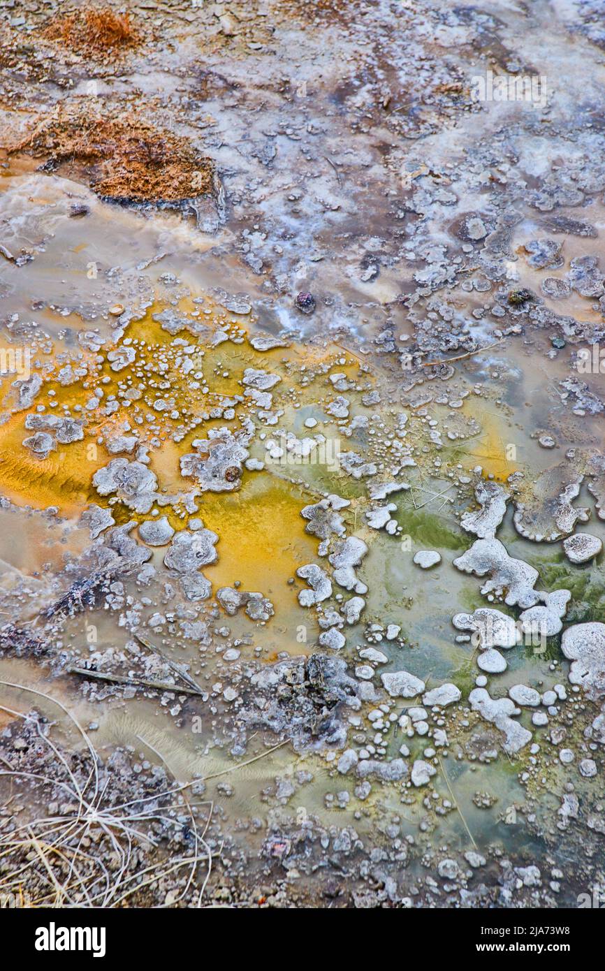 Coloratissimo modello di sedimenti da piscine a Yellowstone Foto Stock