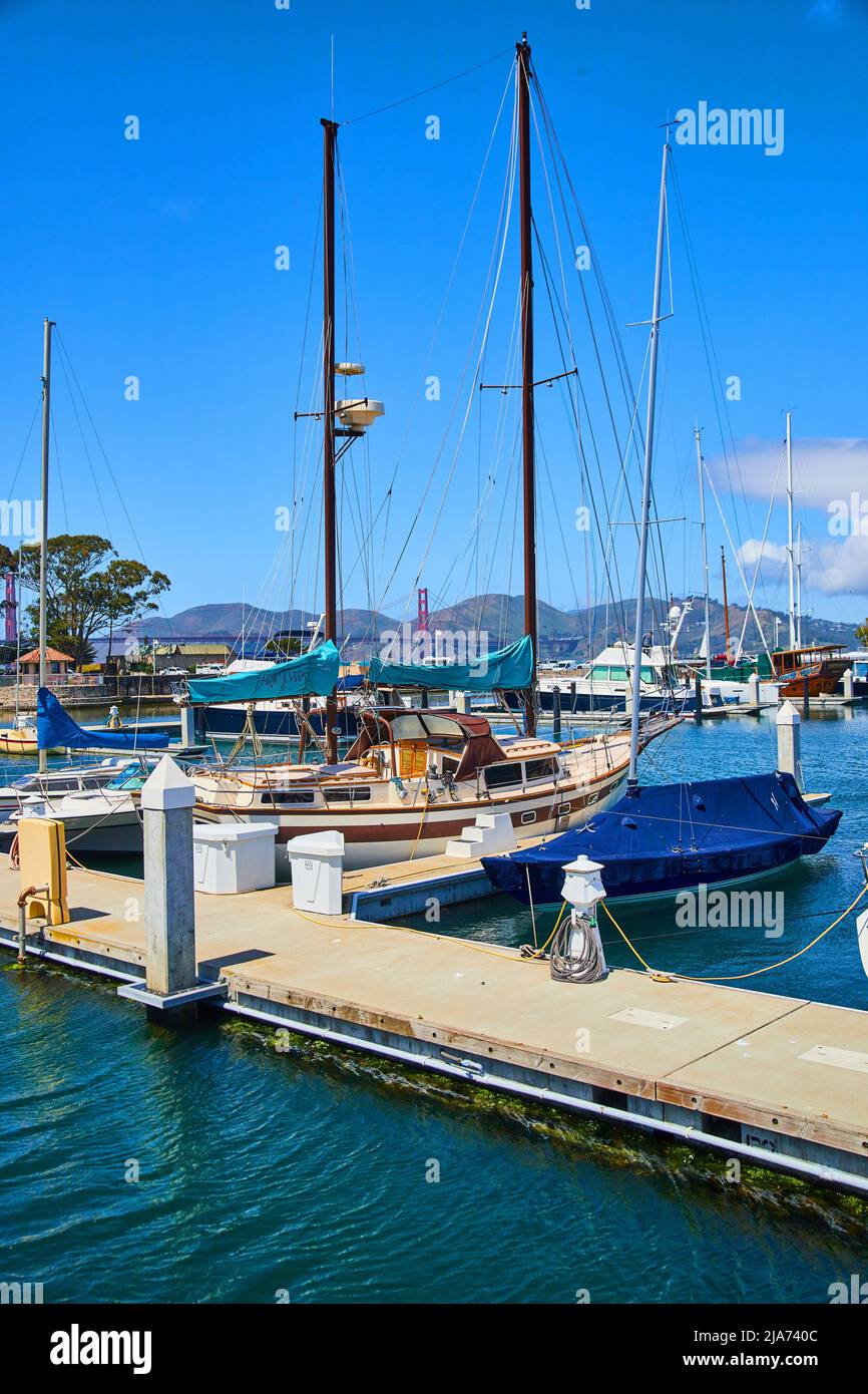 Porto in California vicino al Golden Gate Bridge Foto Stock