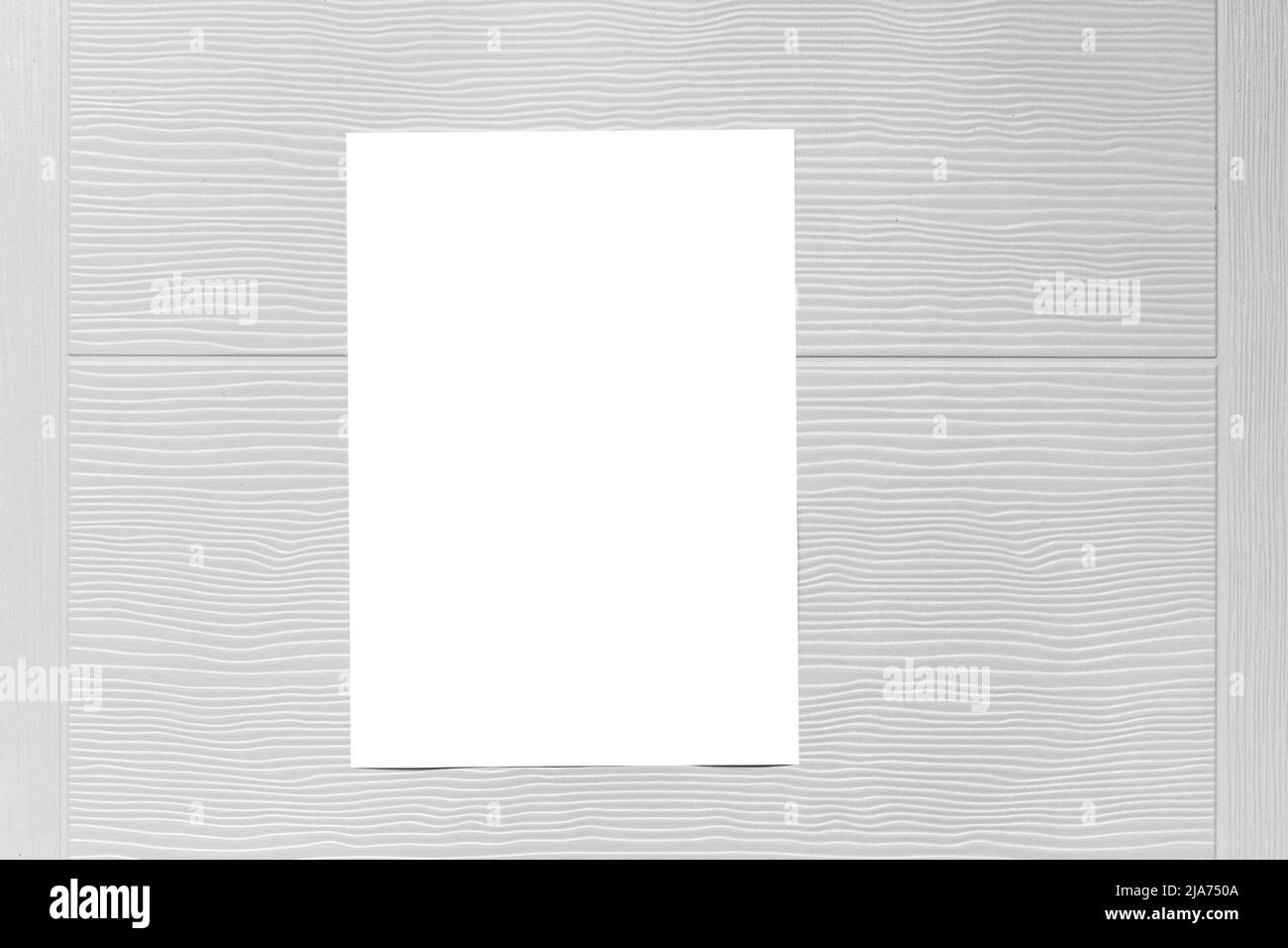 Carta vuota campione bianco disegno sfondo bianco del foglio modello. Foto Stock