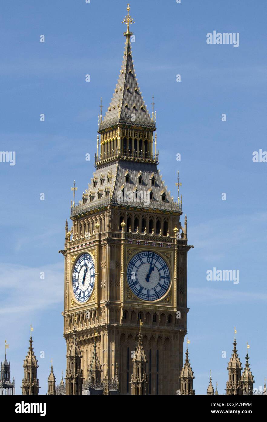 Big ben Clock Elizabeth Tower Houses of Parliament Westminster London Foto Stock