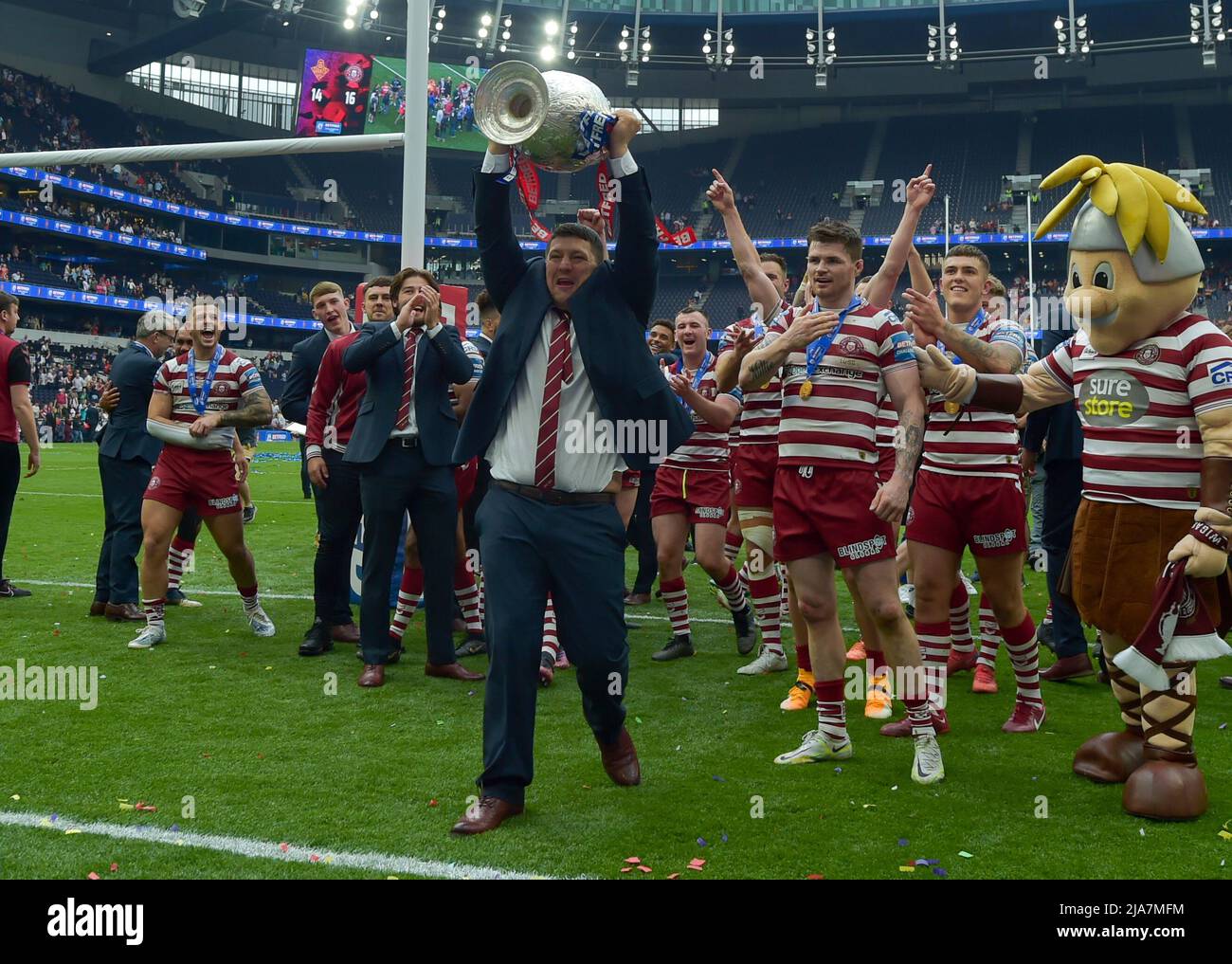 Tottenham Hotspurs Stadium, Londra, Regno Unito. 28th maggio 2022. 2022 finale della Coppa delle sfide: Huddersfield Giants V Wigan Warriors Venue: Tottenham Hotspur Stadium, Inghilterra Data: Sabato, 28 maggio Kick-off: 15:00 BST Credit: Craig Cresswell/Alamy Live News Foto Stock