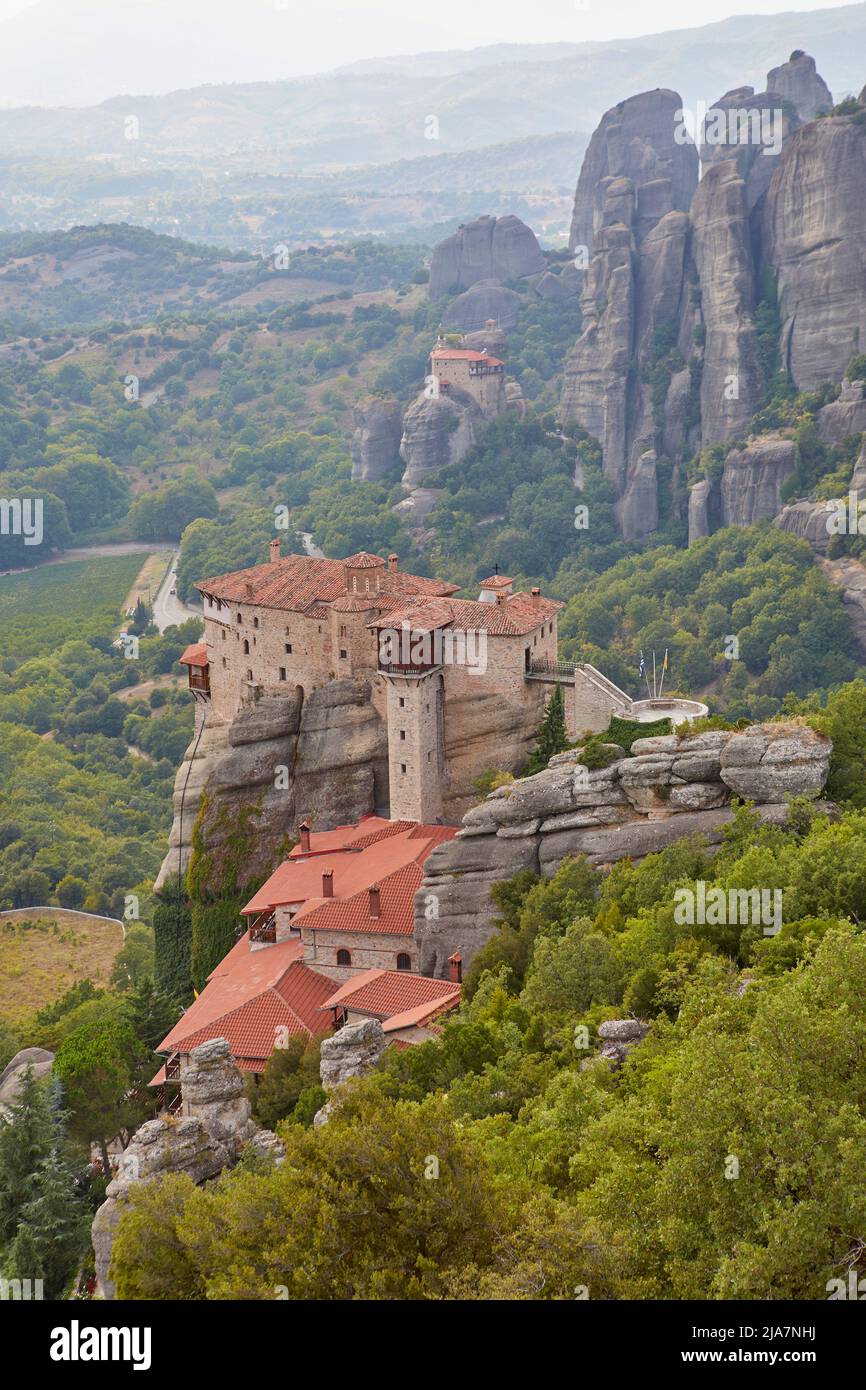I monasteri tipici di Meteora, Grecia Foto Stock