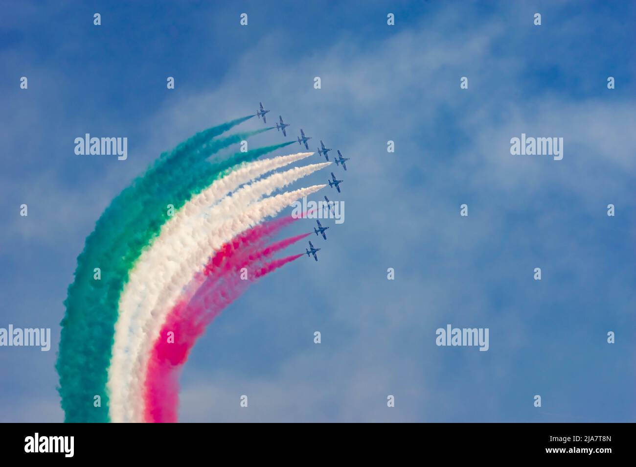 Air show Frecce Tricolori 2022-05-15 a Genova, Italia Foto Stock