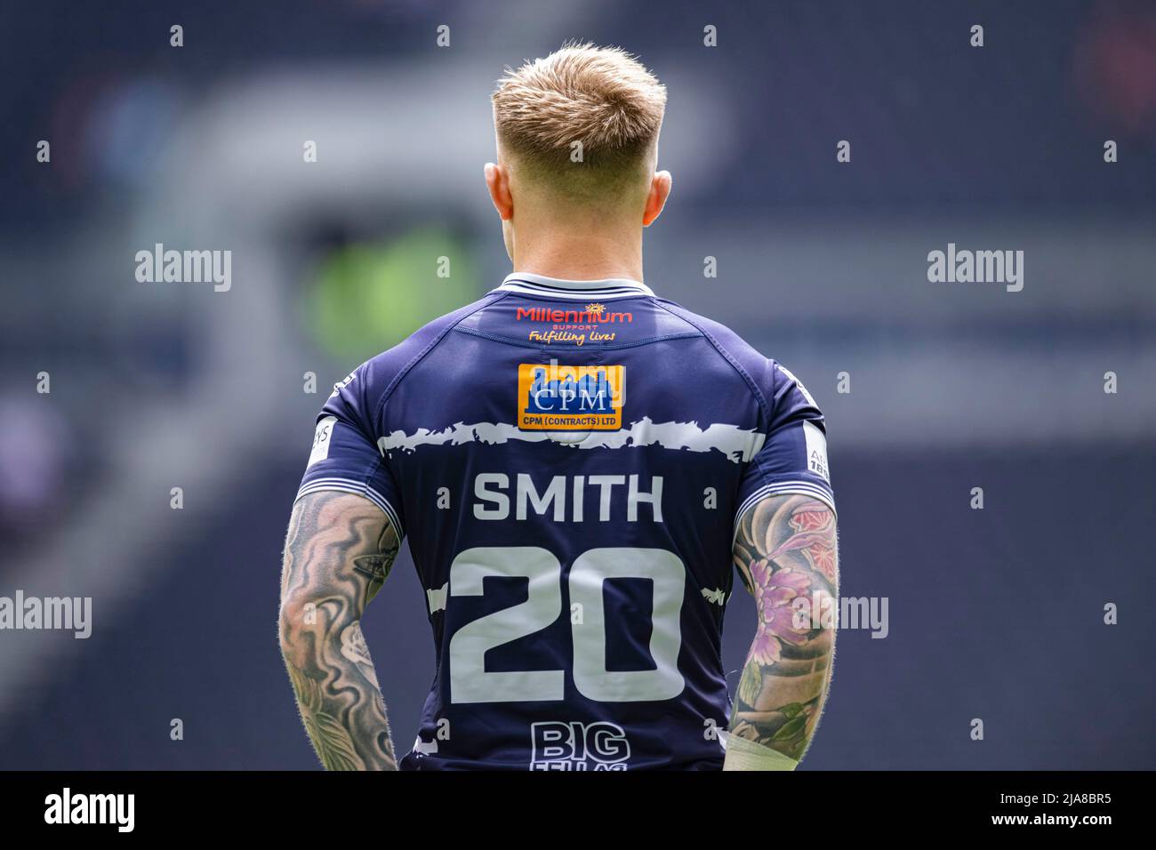 LONDRA, REGNO UNITO. 28th, maggio 2022. Morgan Smith of Featherstone Rovers durante la finale della Coppa del sole 2022 AB 1895 - Featherstone Rovers vs Leigh Centurions al Tottenham Hotspur Stadium sabato 28 maggio 2022. LONDRA INGHILTERRA. Credit: Taka G Wu/Alamy Live News Foto Stock