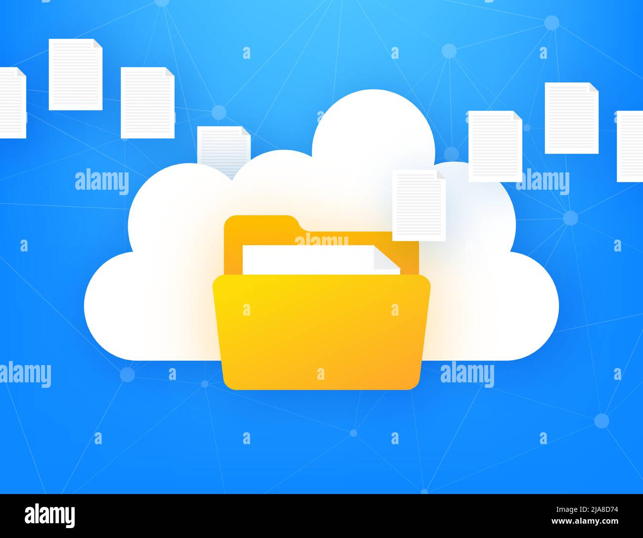File cloud, grande design per qualsiasi scopo. Infografica astratta. Tecnologia Internet. Banner Web. Illustrazione Vettoriale