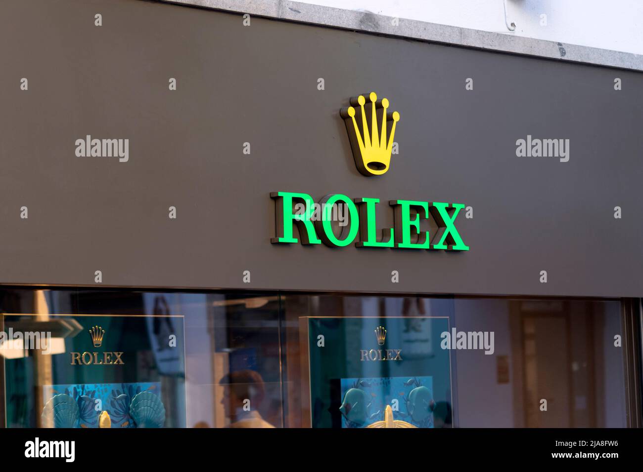 Pubblicità del marchio Rolex Foto Stock