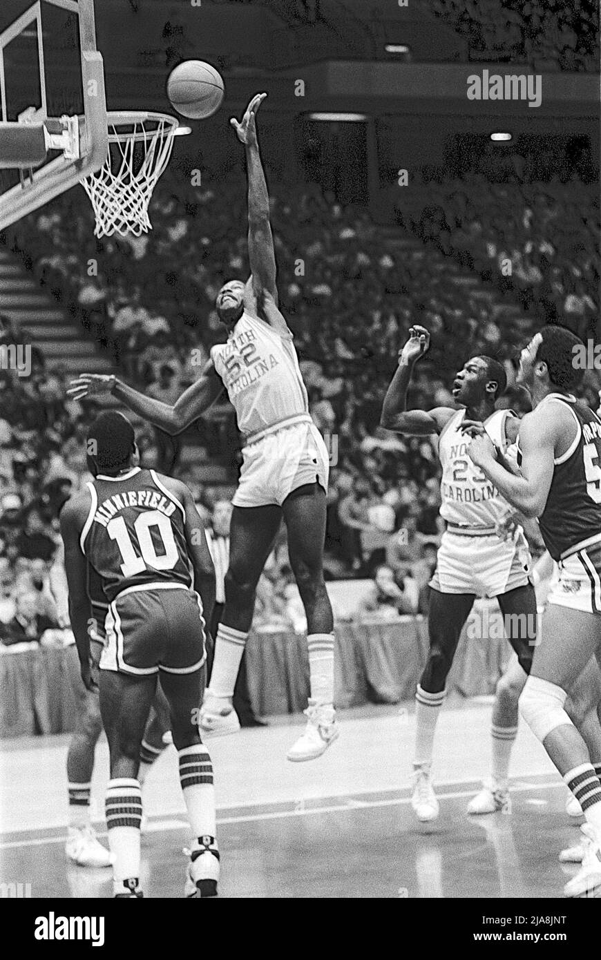 James worthy, Carolina del Nord, 1981 North Carolina vs Kentucky Colleger Basketball Foto Stock