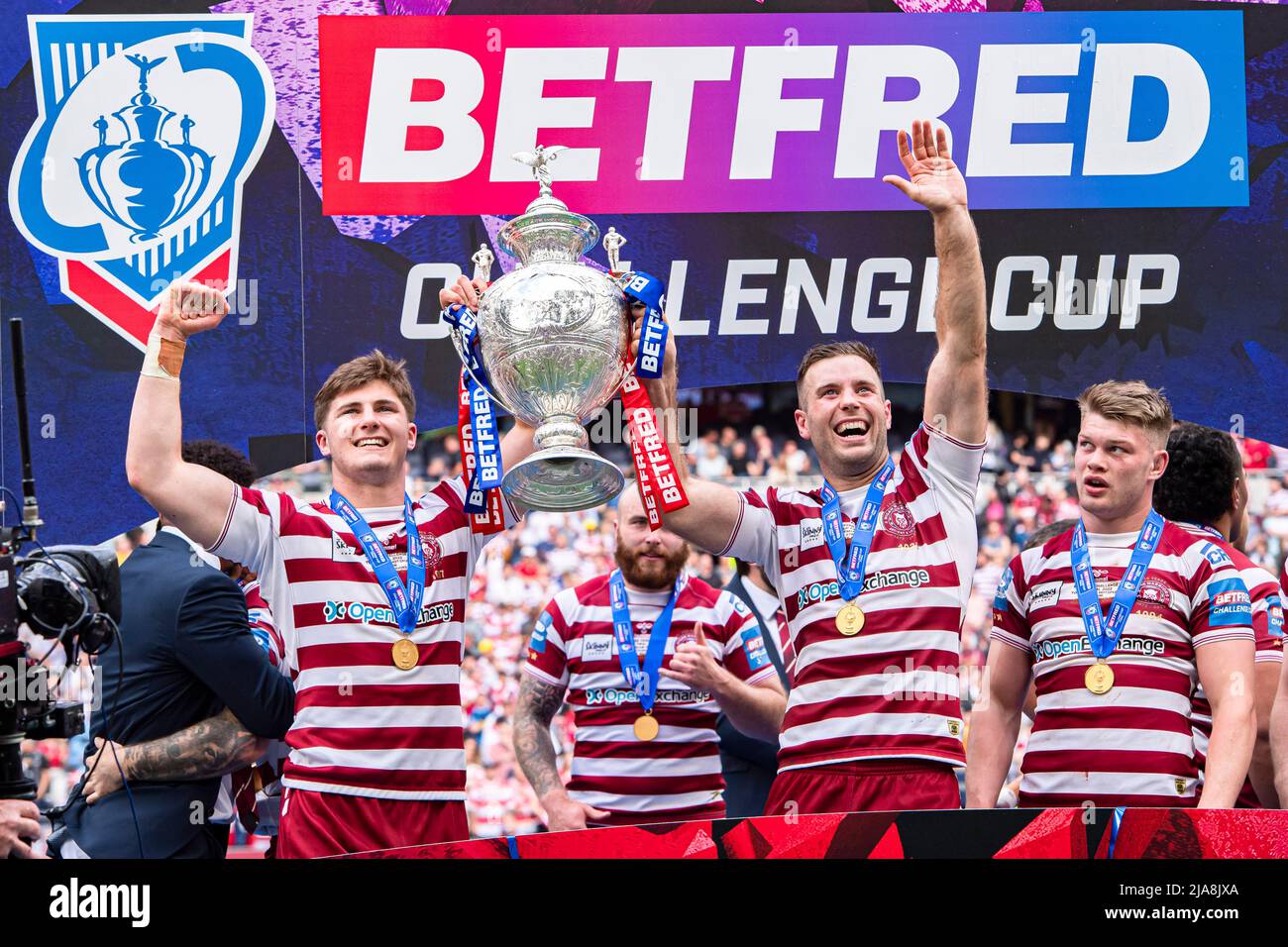 LONDRA, REGNO UNITO. 28th, 2022 maggio. Durante la finale di Betfred Challenge Cup - Wigan Warriors vs Huddersfield Giants al Tottenham Hotspur Stadium sabato 28 maggio 2022. LONDRA INGHILTERRA. Credit: Taka G Wu/Alamy Live News Foto Stock