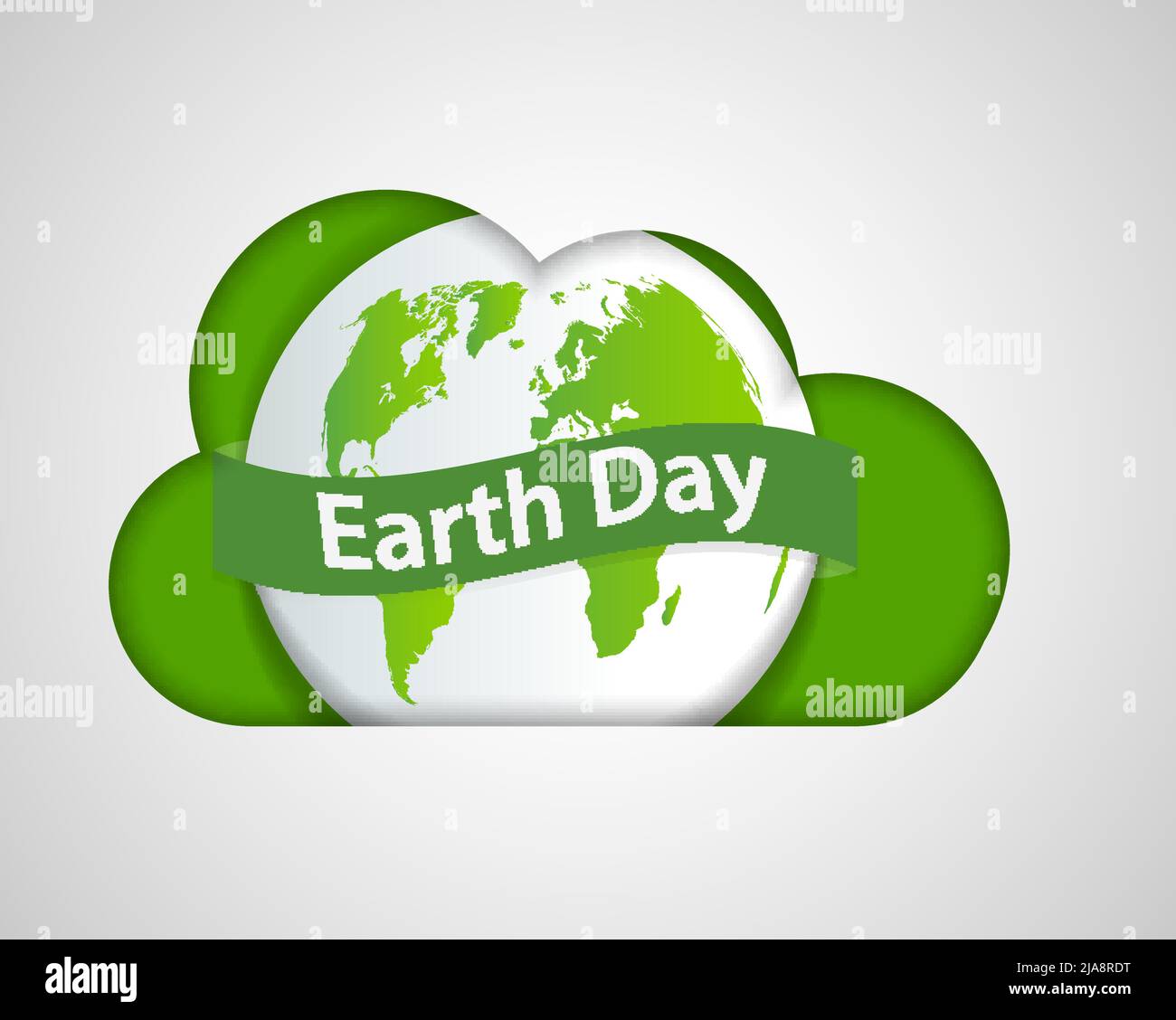 Cloud Ecologia concetto e ambiente di Earth Day con Eco-friendly Ideas, illustrazione vettoriale Illustrazione Vettoriale