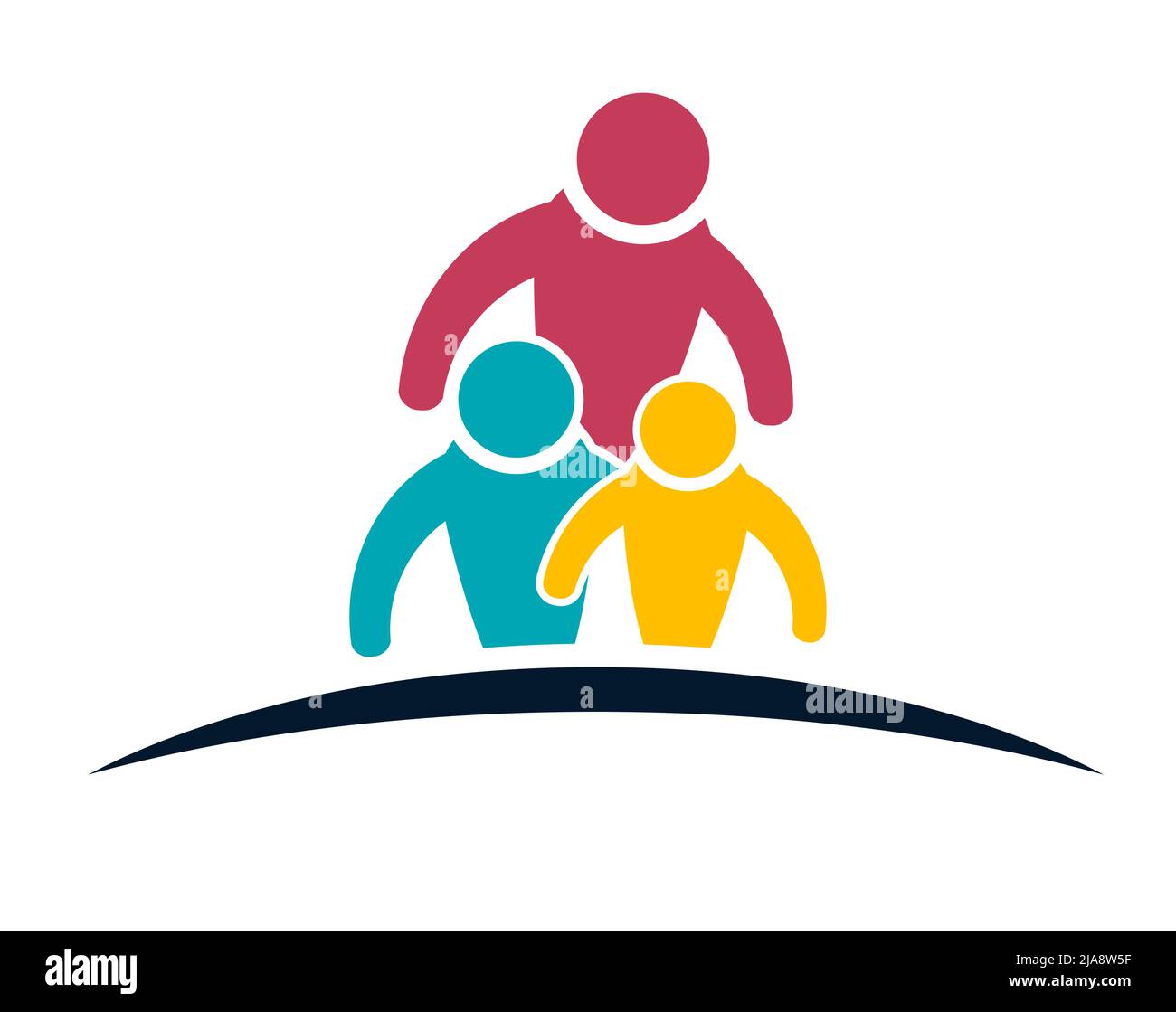 Le persone del lavoro di squadra sono gruppi di incontri di lavoro astratto del logo della gente Illustrazione Vettoriale