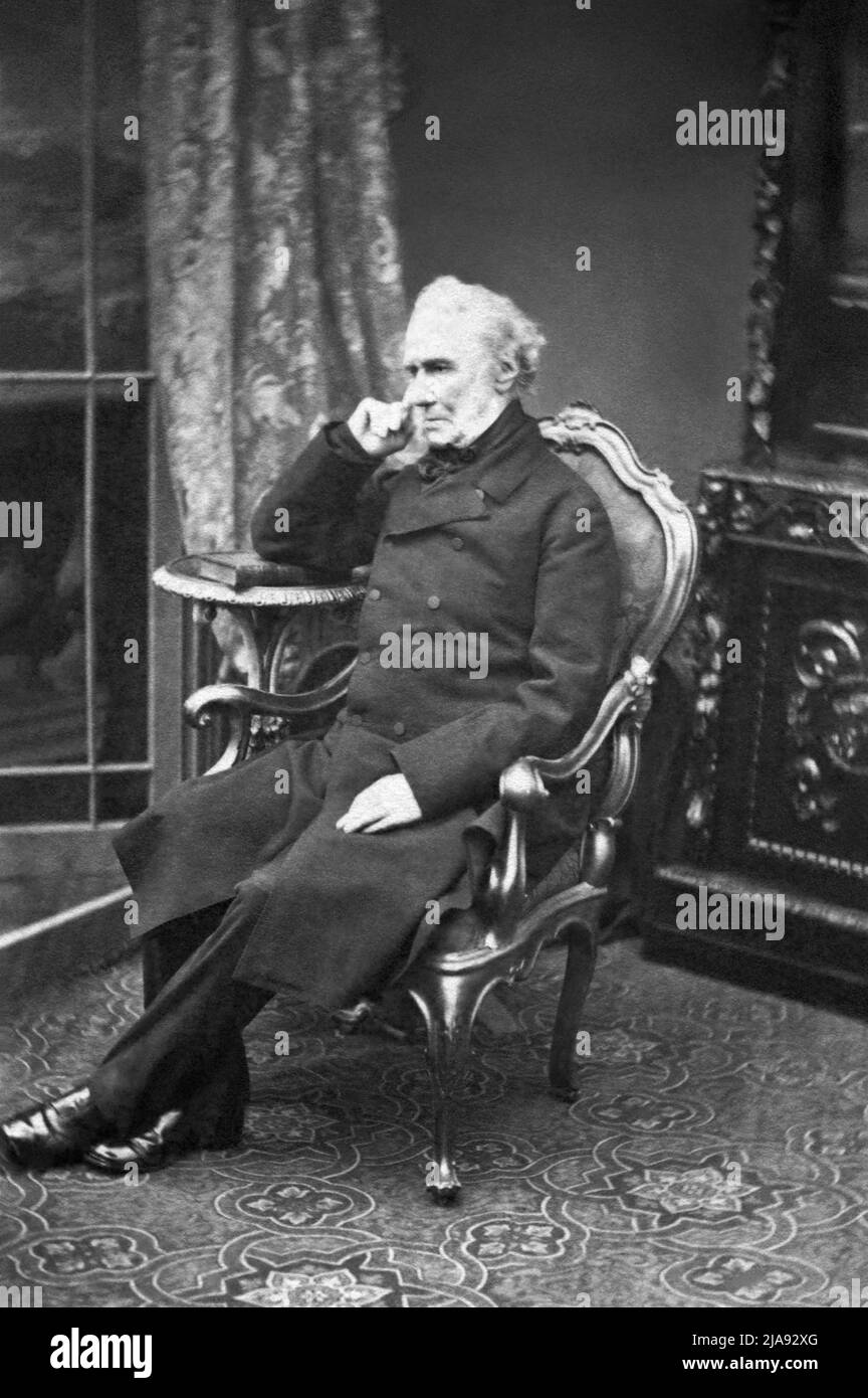 Dr. Stephen Lushington (1782-1873), avvocato britannico, membro del Parlamento, e attivista per l'abolizione della schiavitù, in un ritratto di Maull & Polyblank, c1870. Foto Stock