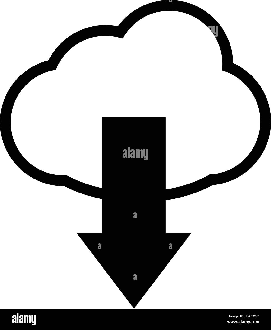 Scarica dal cloud. Icona a freccia e vettore di icone a fumetto. Vettore modificabile. Illustrazione Vettoriale