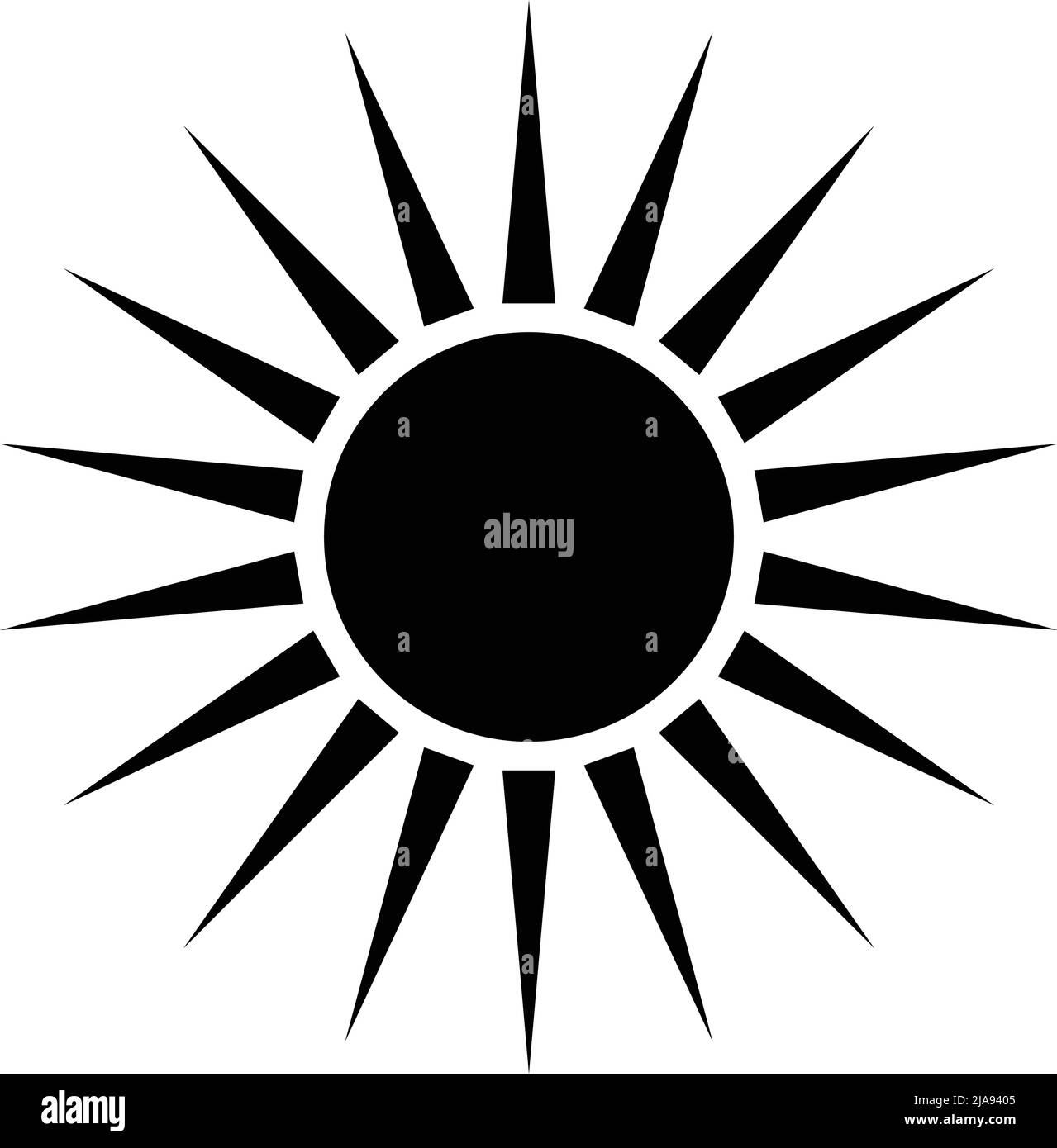 Icona di silhouette al sole. Vettore piatto. Vettore modificabile. Illustrazione Vettoriale