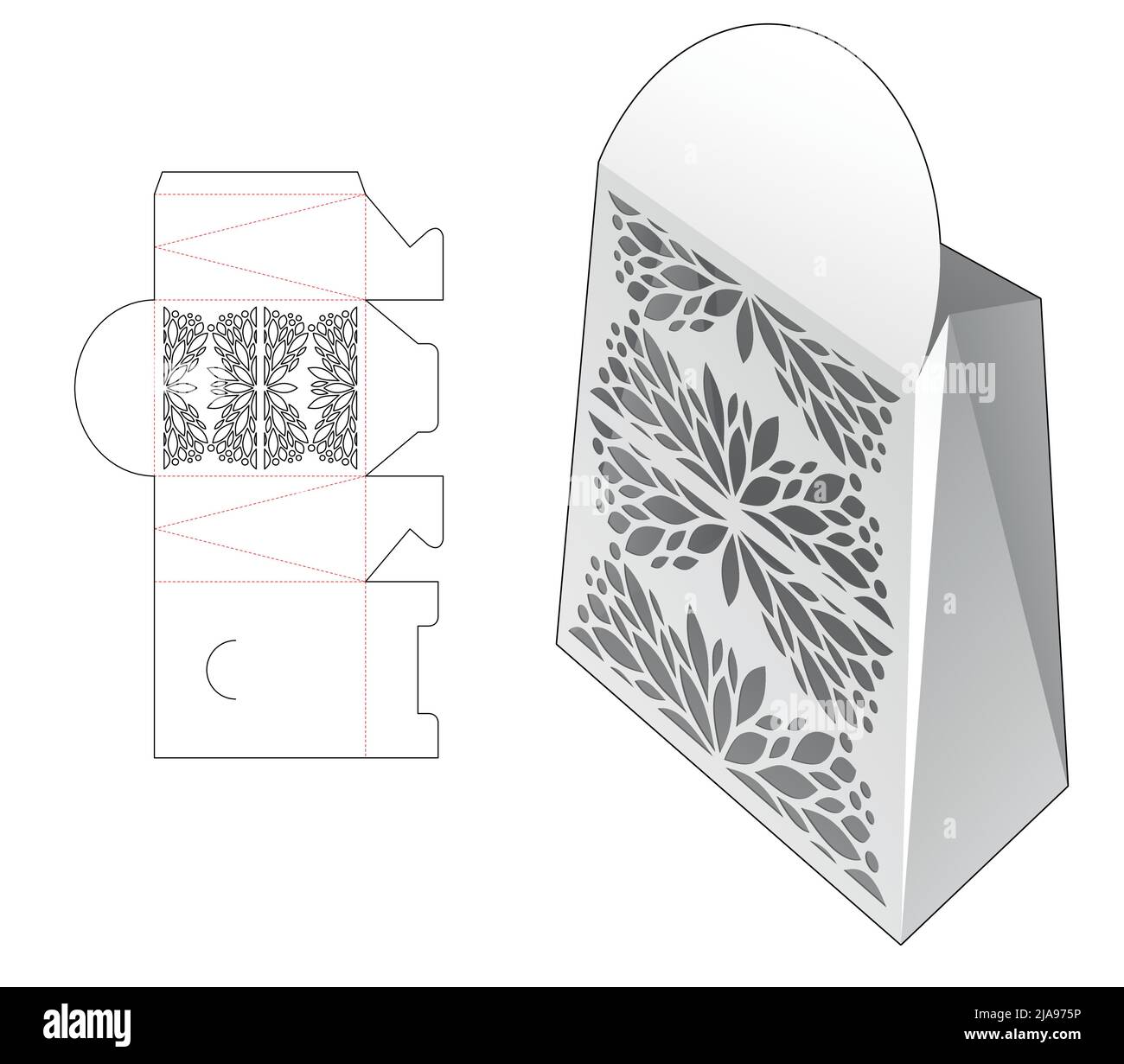 Modello fustellato per scatola di imballaggio e 3D mockup Illustrazione Vettoriale Modello fustellato per scatola di imballaggio e 3D mockup Illustrazione Vettoriale