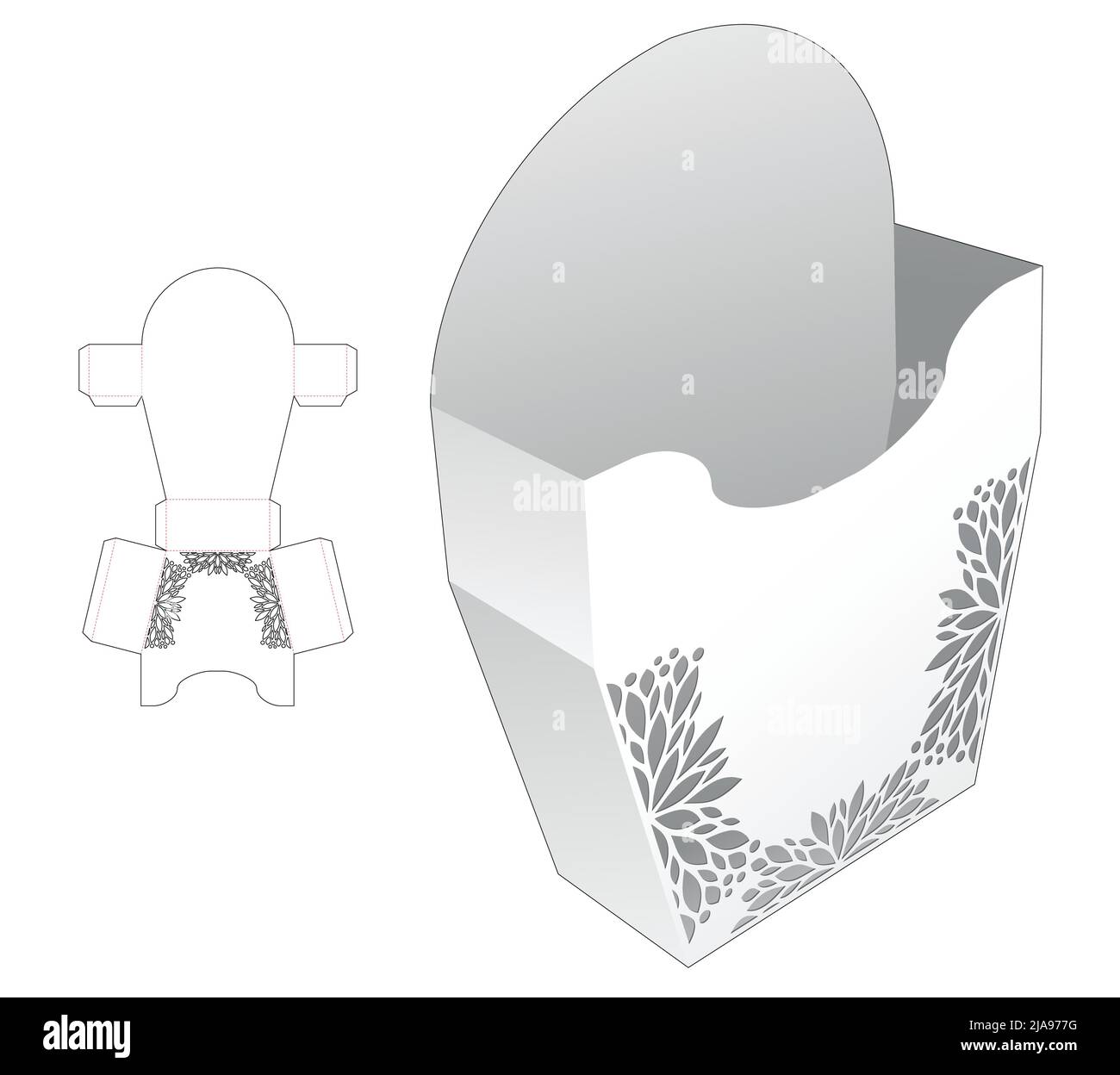 Modello fustellato per scatola di imballaggio e 3D mockup Illustrazione Vettoriale Modello fustellato per scatola di imballaggio e 3D mockup Illustrazione Vettoriale