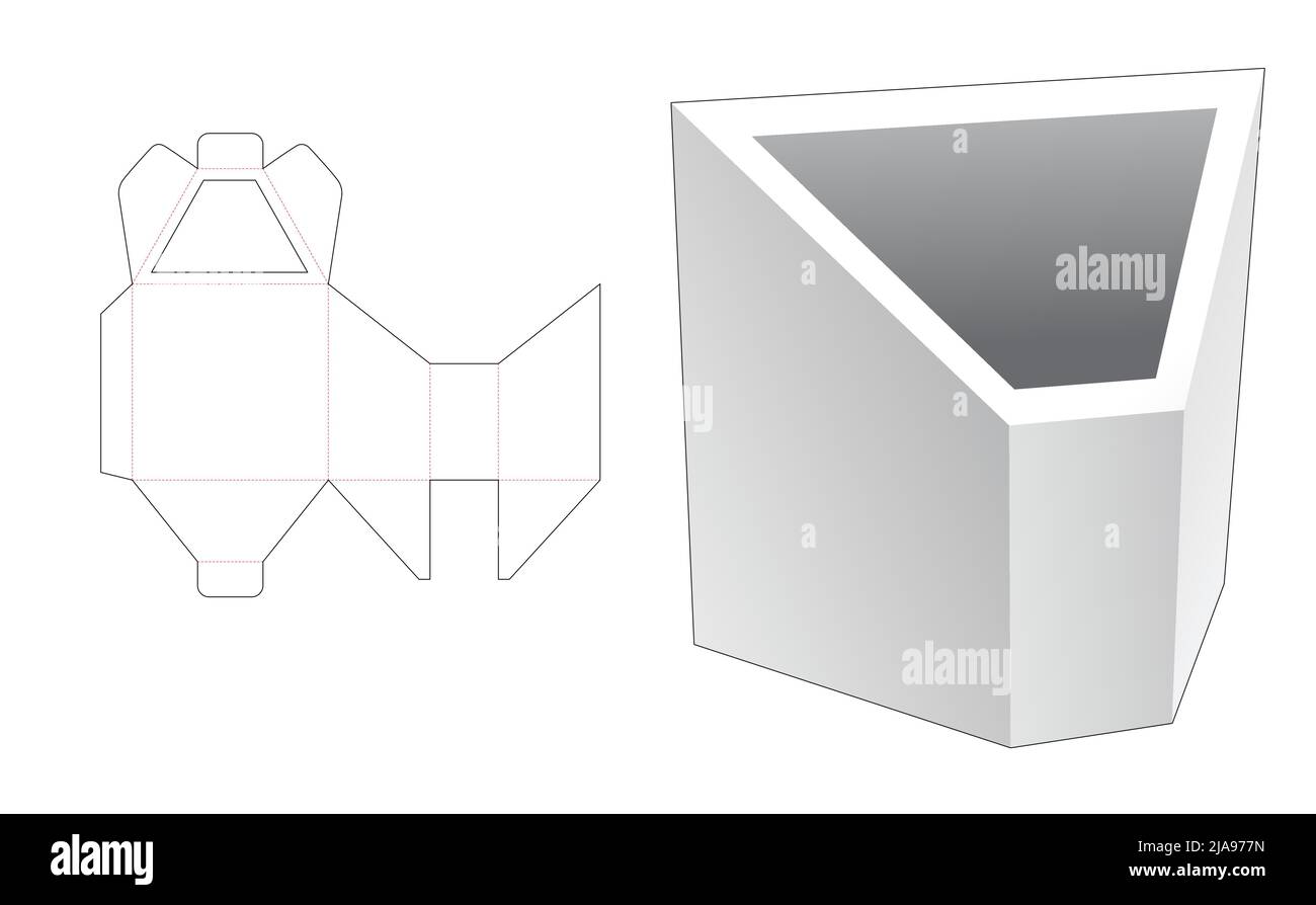Modello fustellato per scatola di imballaggio e 3D mockup Illustrazione Vettoriale Modello fustellato per scatola di imballaggio e 3D mockup Illustrazione Vettoriale