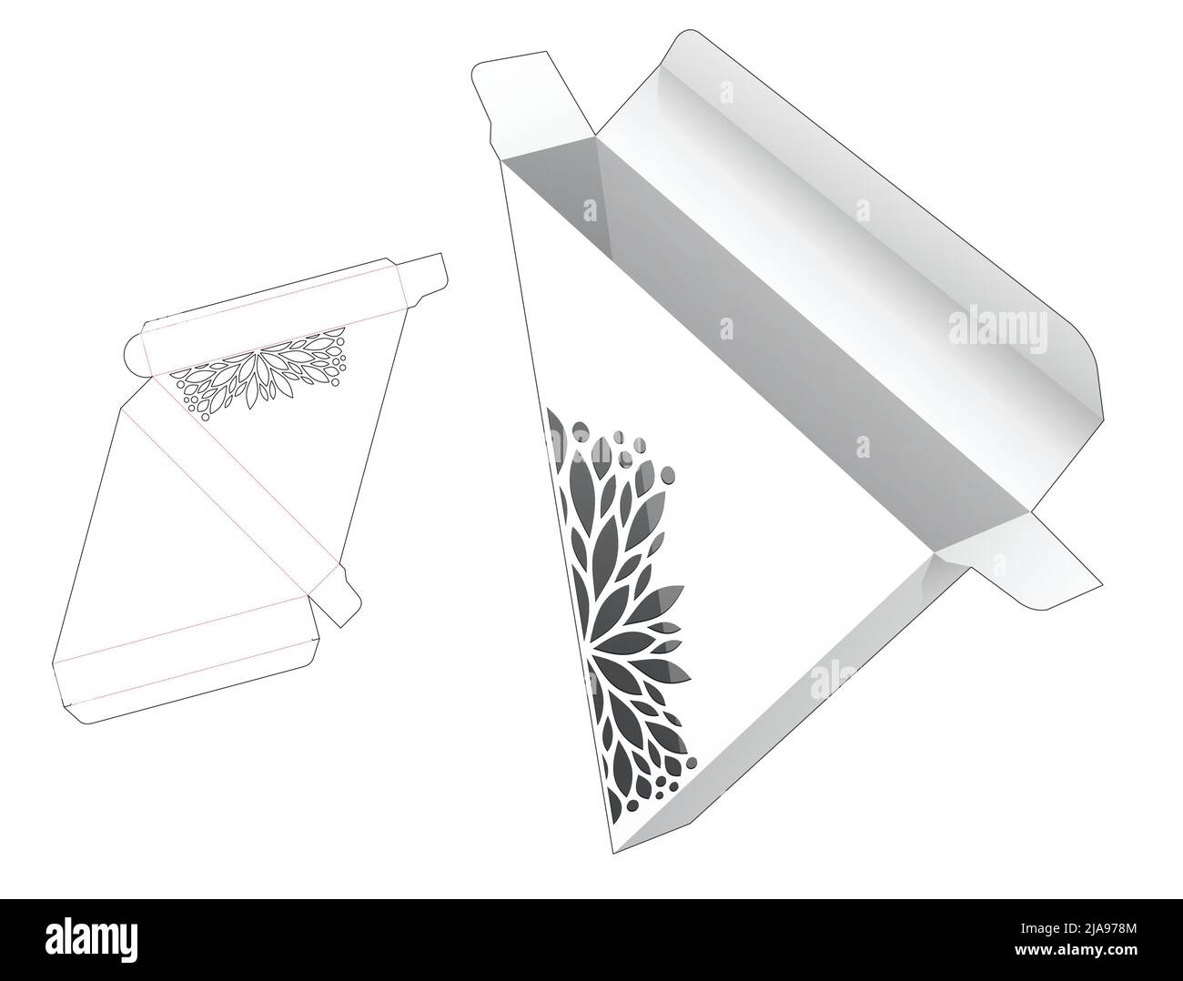 Modello fustellato per scatola di imballaggio e 3D mockup Illustrazione Vettoriale Modello fustellato per scatola di imballaggio e 3D mockup Illustrazione Vettoriale