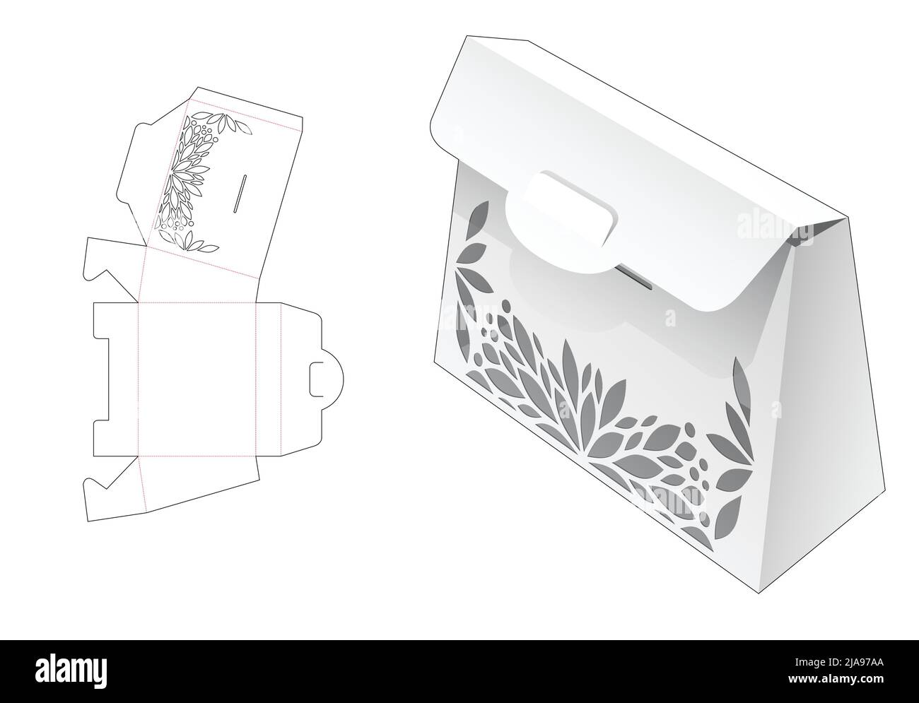 Modello fustellato per scatola di imballaggio e 3D mockup Illustrazione Vettoriale Modello fustellato per scatola di imballaggio e 3D mockup Illustrazione Vettoriale