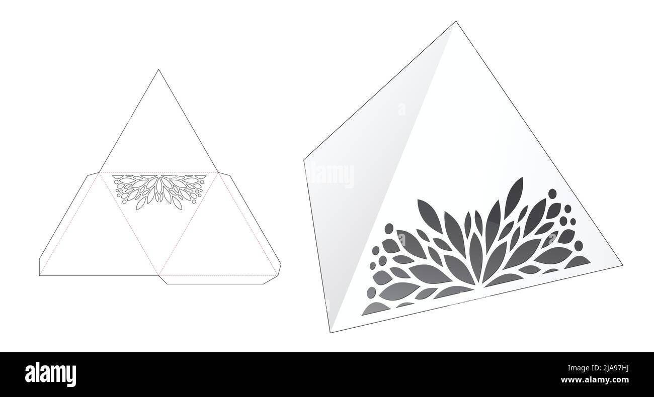 Modello fustellato per scatola di imballaggio e 3D mockup Illustrazione Vettoriale Modello fustellato per scatola di imballaggio e 3D mockup Illustrazione Vettoriale