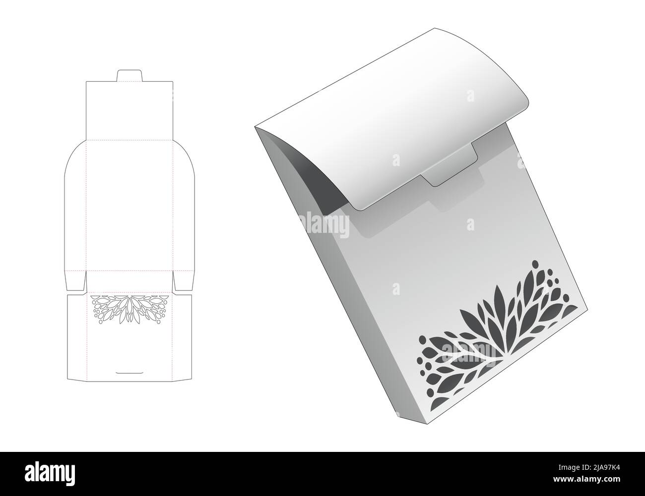 Modello fustellato per scatola di imballaggio e 3D mockup Illustrazione Vettoriale Modello fustellato per scatola di imballaggio e 3D mockup Illustrazione Vettoriale