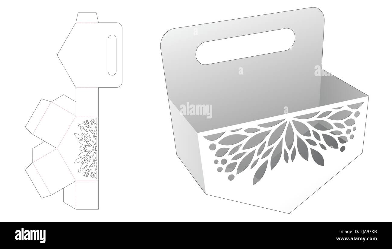Modello fustellato per scatola di imballaggio e 3D mockup Illustrazione Vettoriale Modello fustellato per scatola di imballaggio e 3D mockup Illustrazione Vettoriale