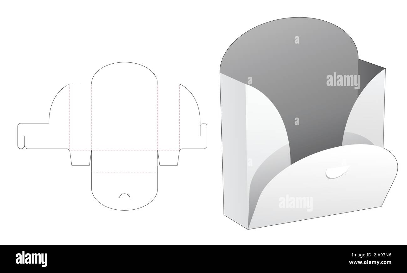 Modello fustellato per scatola di imballaggio e 3D mockup Illustrazione Vettoriale Modello fustellato per scatola di imballaggio e 3D mockup Illustrazione Vettoriale