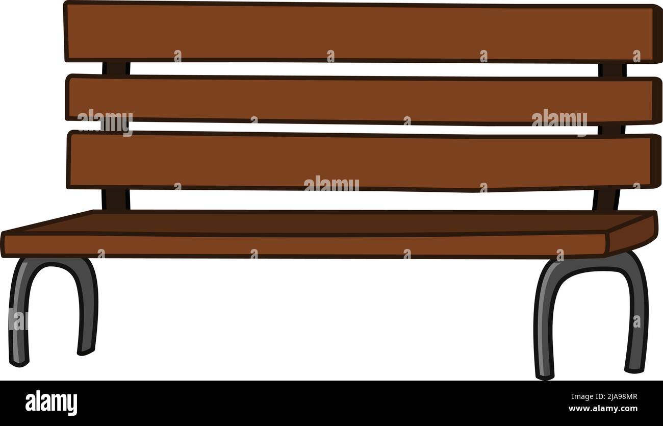 Illustrazione di una stecca di legno isolata a bordo di un autobus cittadino o panca di parco Illustrazione Vettoriale
