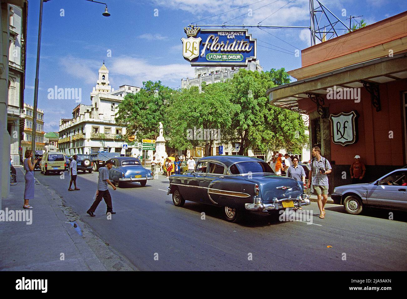 El Floridita, ex bar preferito di Ernest Hemingway, oggi attrazione turistica, El Floridita, l'Avana, Cuba, Caraibi Foto Stock