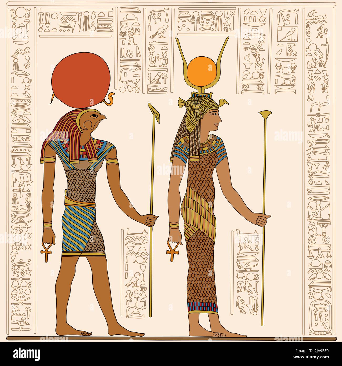 Antico papiro egizio Immagini Vettoriali Stock - Alamy