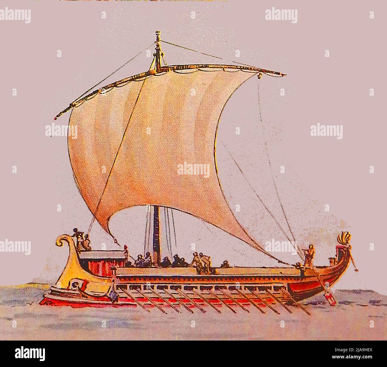 Un'illustrazione a colori degli anni '30 di una cucina greca Foto Stock