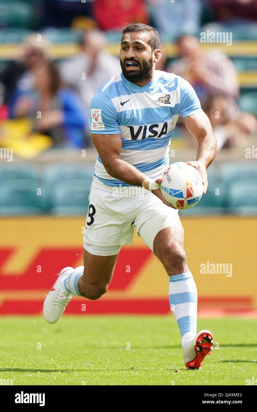 Argentina Gaston Revol durante la partita 28 del secondo giorno della HSBC World Rugby Sevens Series al Twickenham Stadium, Londra. Data foto: Domenica 29 maggio 2022. Foto Stock