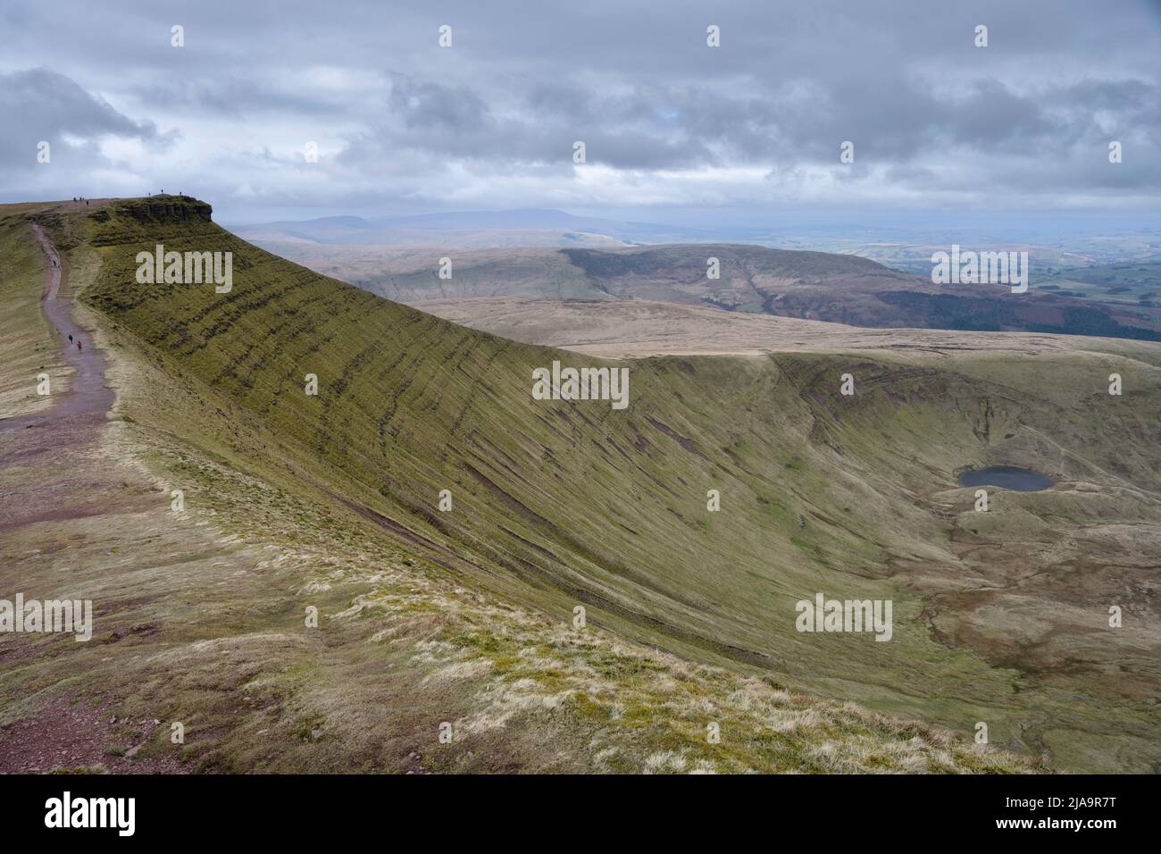 Vista da Pen y Fan Mountain, Galles, Regno Unito. Foto Stock