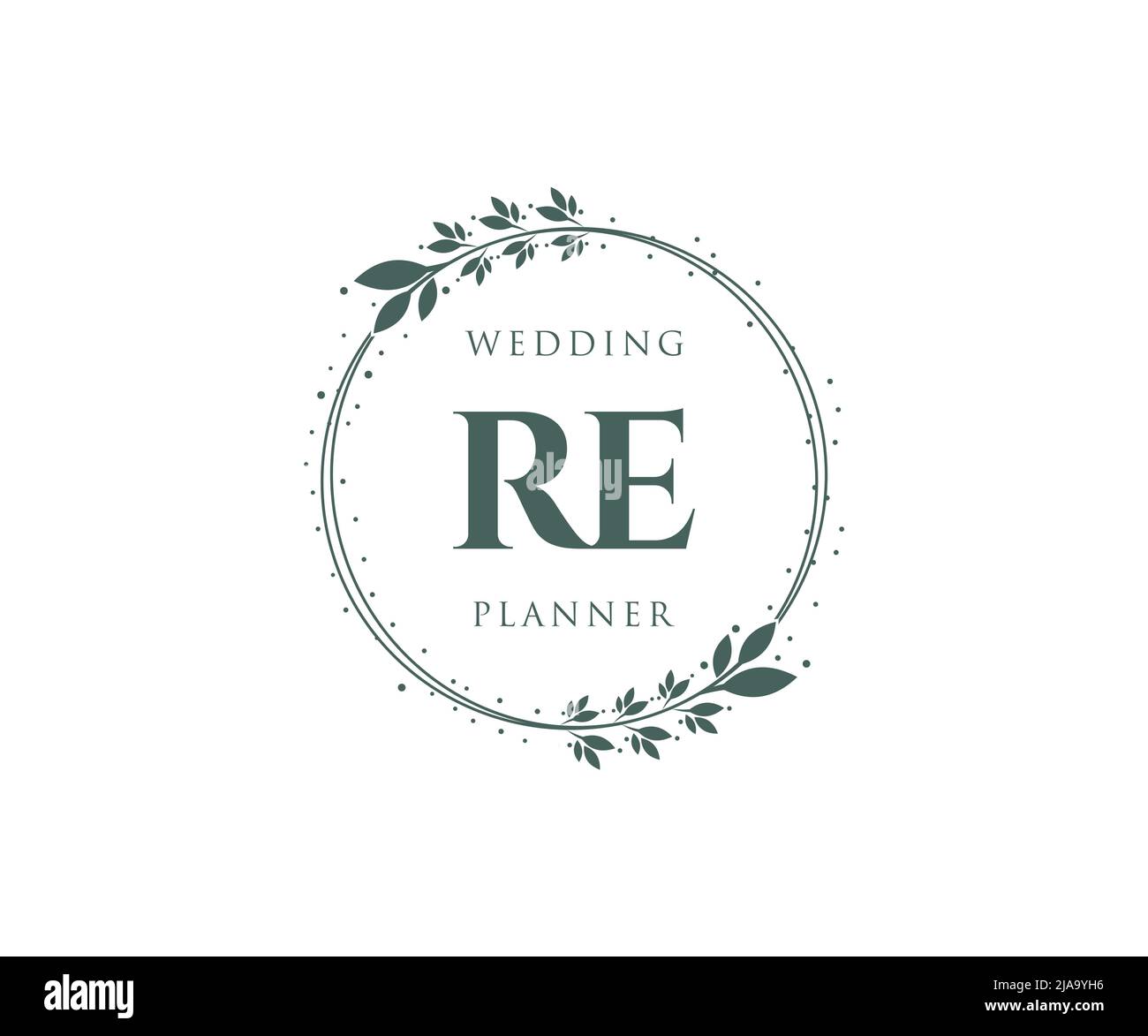 RE sigle lettera Wedding monogramma collezione loghi, disegnati a mano moderno minimalista e modelli floreali per carte di invito, Salva la data, elegante Illustrazione Vettoriale