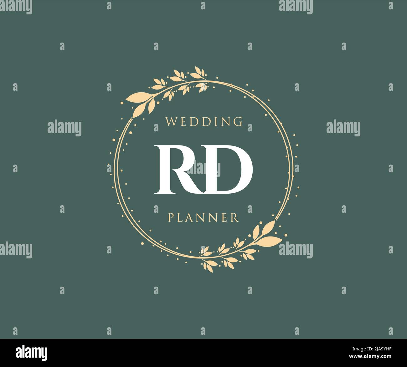 RD initals letter Wedding monogramma collezione loghi, modelle minimaliste moderne e floreali disegnate a mano per carte di invito, Salva la data, elegante Illustrazione Vettoriale