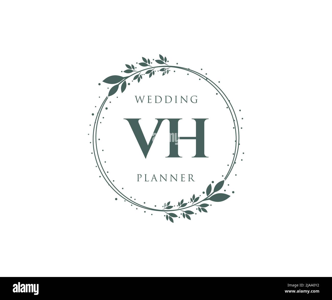 VH iniziali lettera Wedding monogramma collezione loghi, disegnati a mano moderno minimalista e modelli floreali per carte di invito, Salva la data, elegante Illustrazione Vettoriale