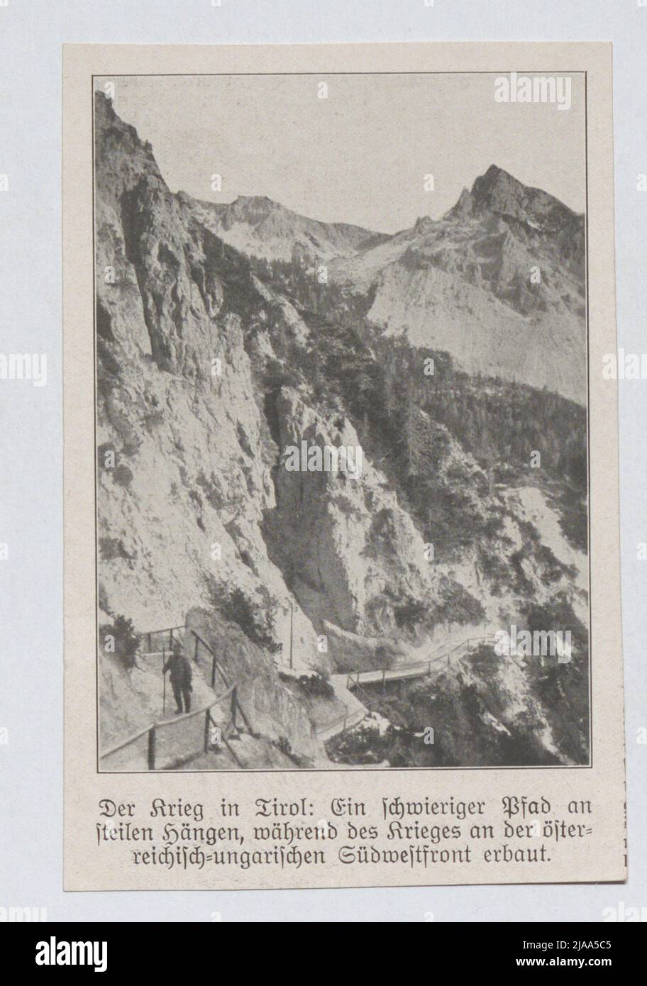 Estratto dal Leipziger 'Illustrated Zeitung' n° 3801 del 4 maggio 1916, pagina 578: Sentiero di montagna sul fronte italiano. Sconosciuto Foto Stock