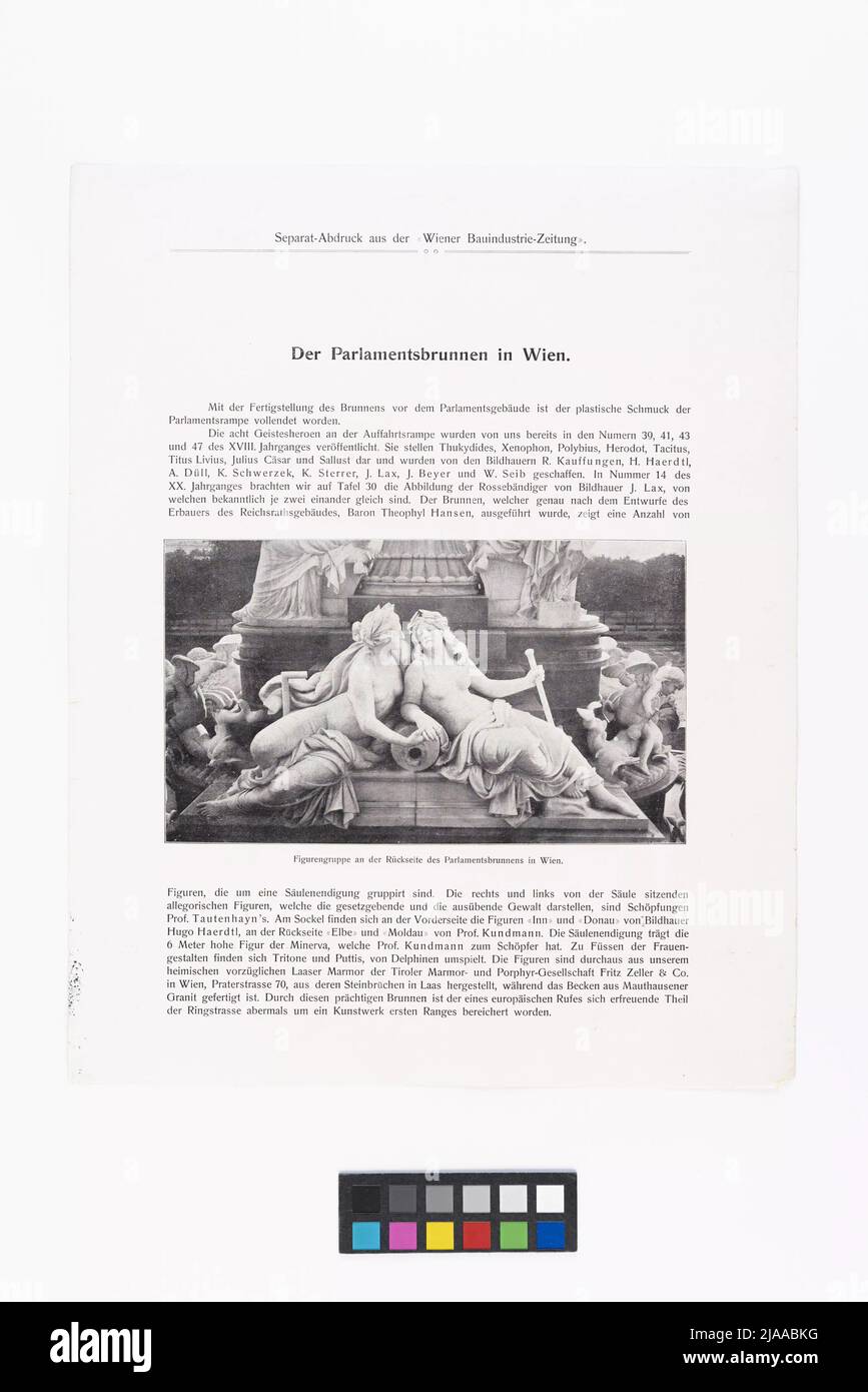 1., Dr.-Karl-Renner-Ring 3-Parliament-Pallas-Athene fontana-dettaglio-allegorie di Elbe e Moldau (riproduzione). Sconosciuto, fotografo Foto Stock