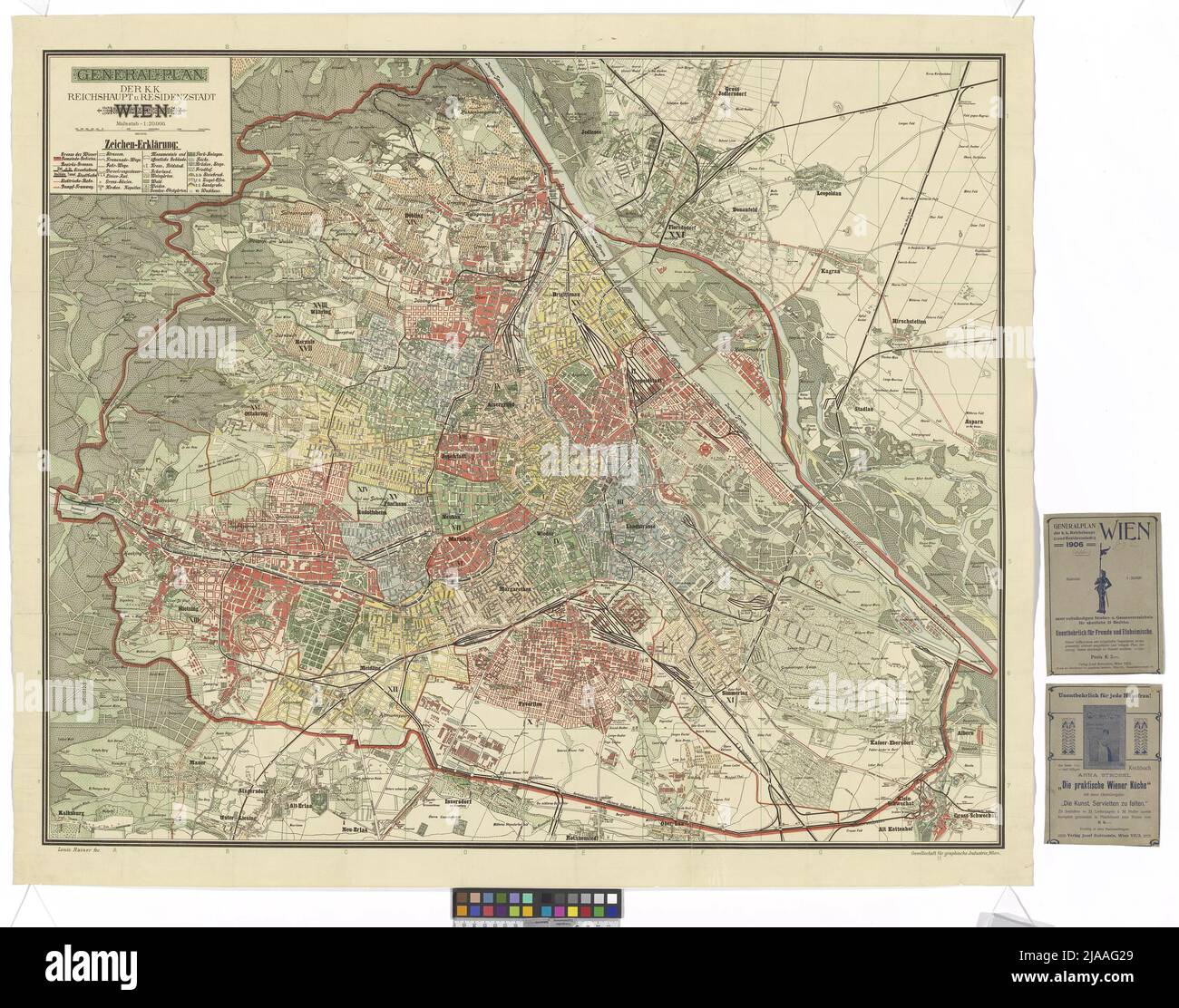 Piano generale di K.K. Città imperiale e residenza di Vienna '. Louis Rainer, cartografo Foto Stock