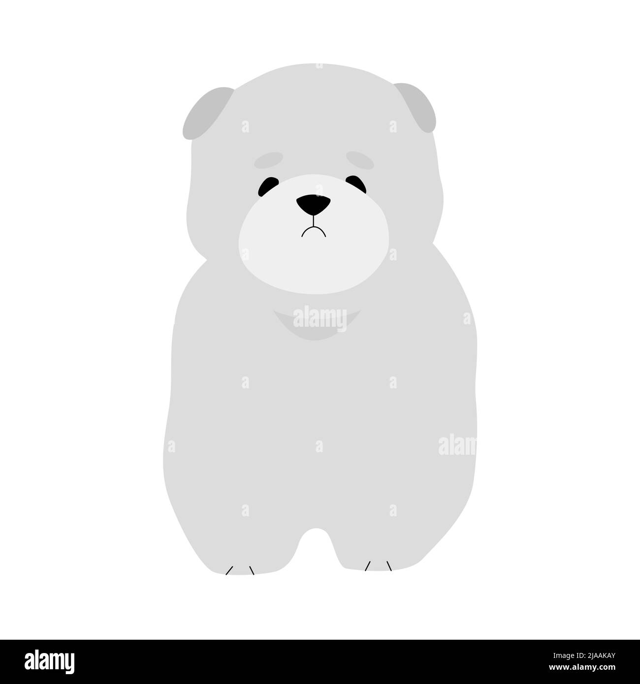 Soffice cucciolo domestico cane. Carino famiglia cane amico, kawaii vettore illustrazione Illustrazione Vettoriale