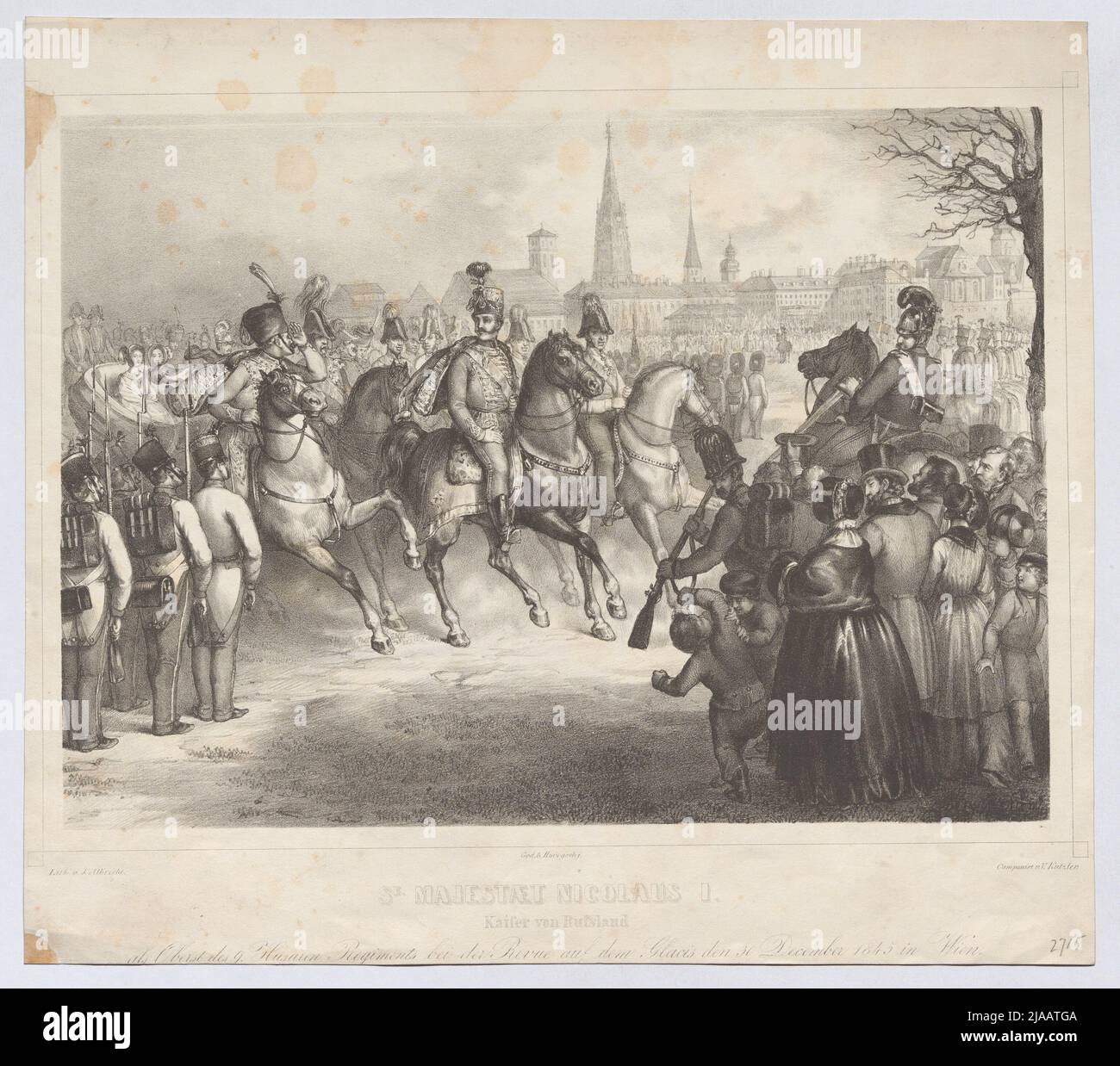 Zsar Nikolaus i di Russia a Vienna 1845. Vinzenz Katzler (1823-1882), litografo, dopo: Joseph Albrecht, cassetto, K. Horegschy (Horegsy), stampante Foto Stock