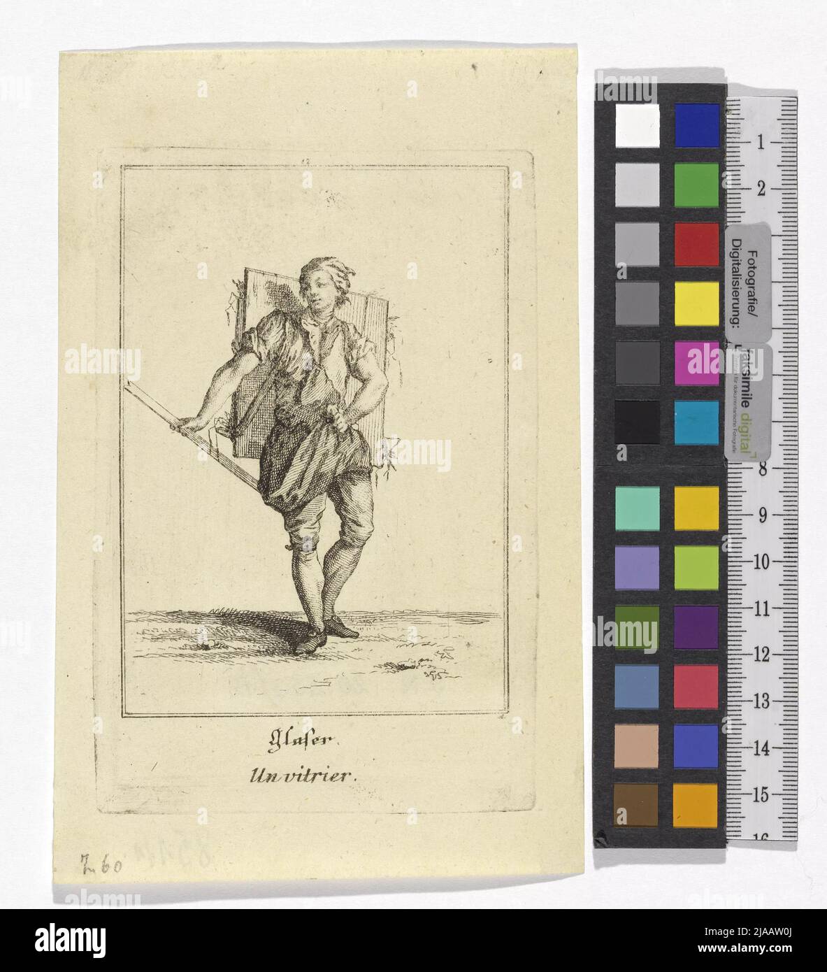 Immagini dei Volks comuni a Vienna ', Blatt 12:' Glaser. Vetrina delle Nazioni Unite. '. Jakob (Jacob) Adam (1748-1811), artista Foto Stock