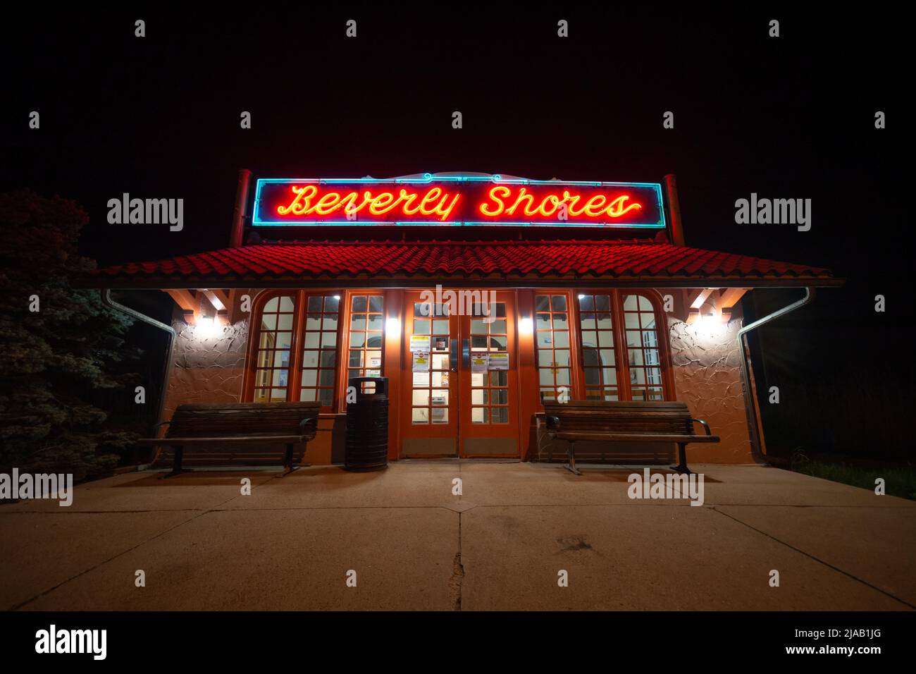 Stazione ferroviaria di Beverly Shores, Indiana, Stati Uniti Foto Stock