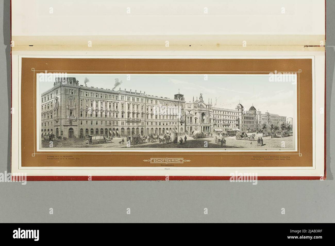 Schottenring (Vorstadtite), da: Il Wiener Ringstraße nel suo completamento e il Franz-Josefs-Quai. Friedrich Wilhelm Bader (1828-1907), Xylographer, dopo: Ladislaus Eugen Petrovits (Petrowitsch) (1839-1907), artista, Georg Joseph Manz (editore), editore Foto Stock