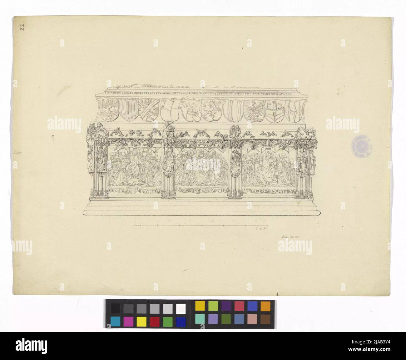 Ref.: 'La Cattedrale di Santo Stefano a Vienna'. Santo Stefano, imperatore sepolcro Friedrich III, lato lungo. Georg Christoph (Christian) Wilder (1797-1855), cassetto Foto Stock