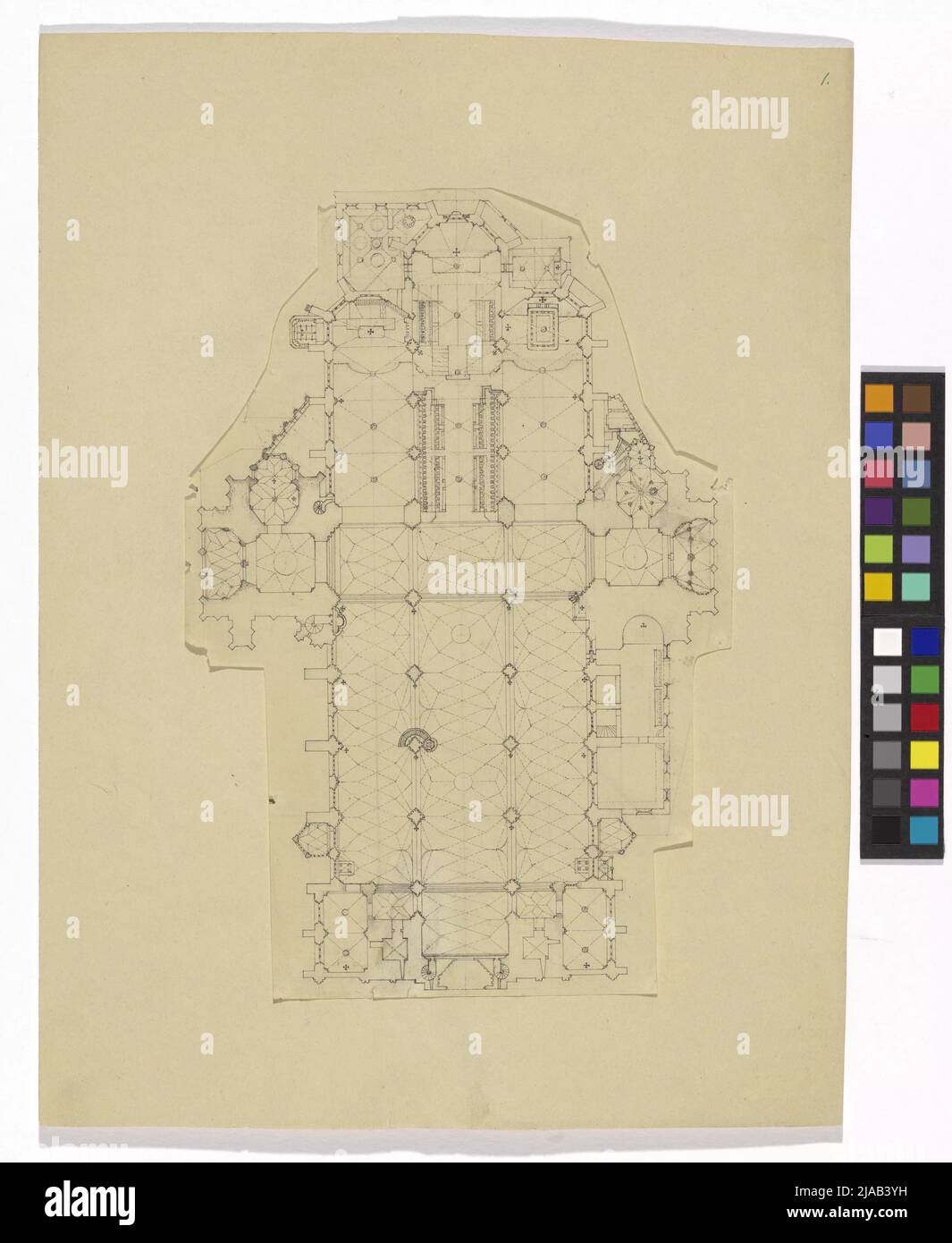 Ref.: 'La Cattedrale di Santo Stefano a Vienna'. Santo Stefano, pianta. Georg Christoph (Christian) Wilder (1797-1855), cassetto Foto Stock