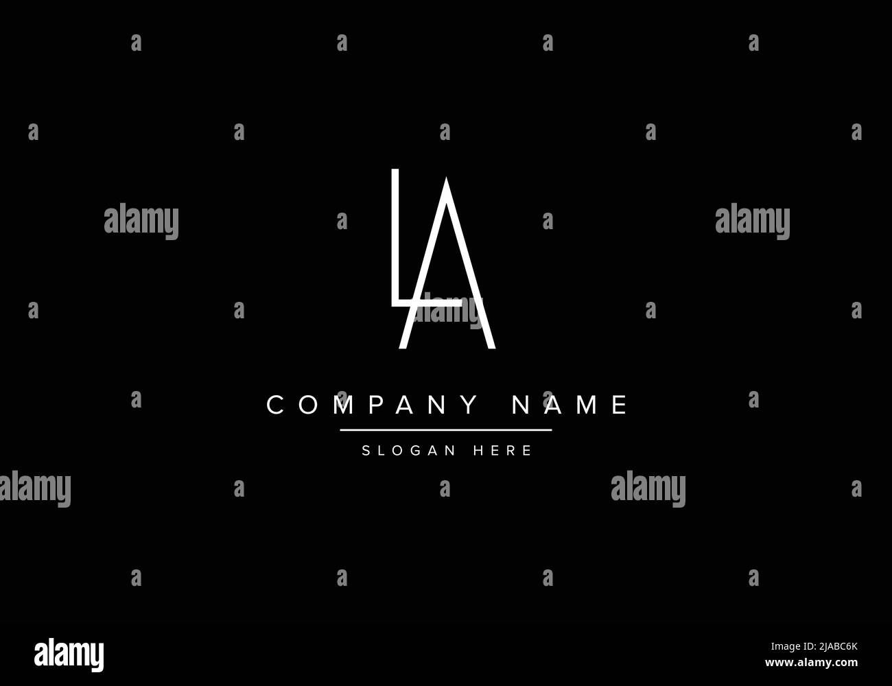 Design del logo di Alphabet LA, concetto di design dell'icona del logo Creative Vector per l'identità aziendale o aziendale Illustrazione Vettoriale