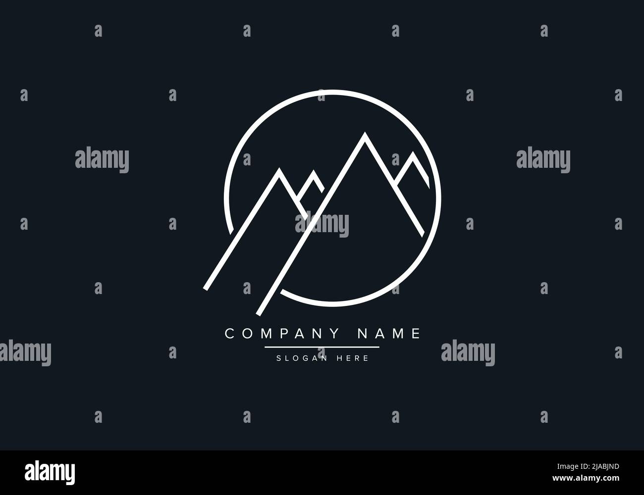 Icona del logo Line art di una montagna Illustrazione Vettoriale